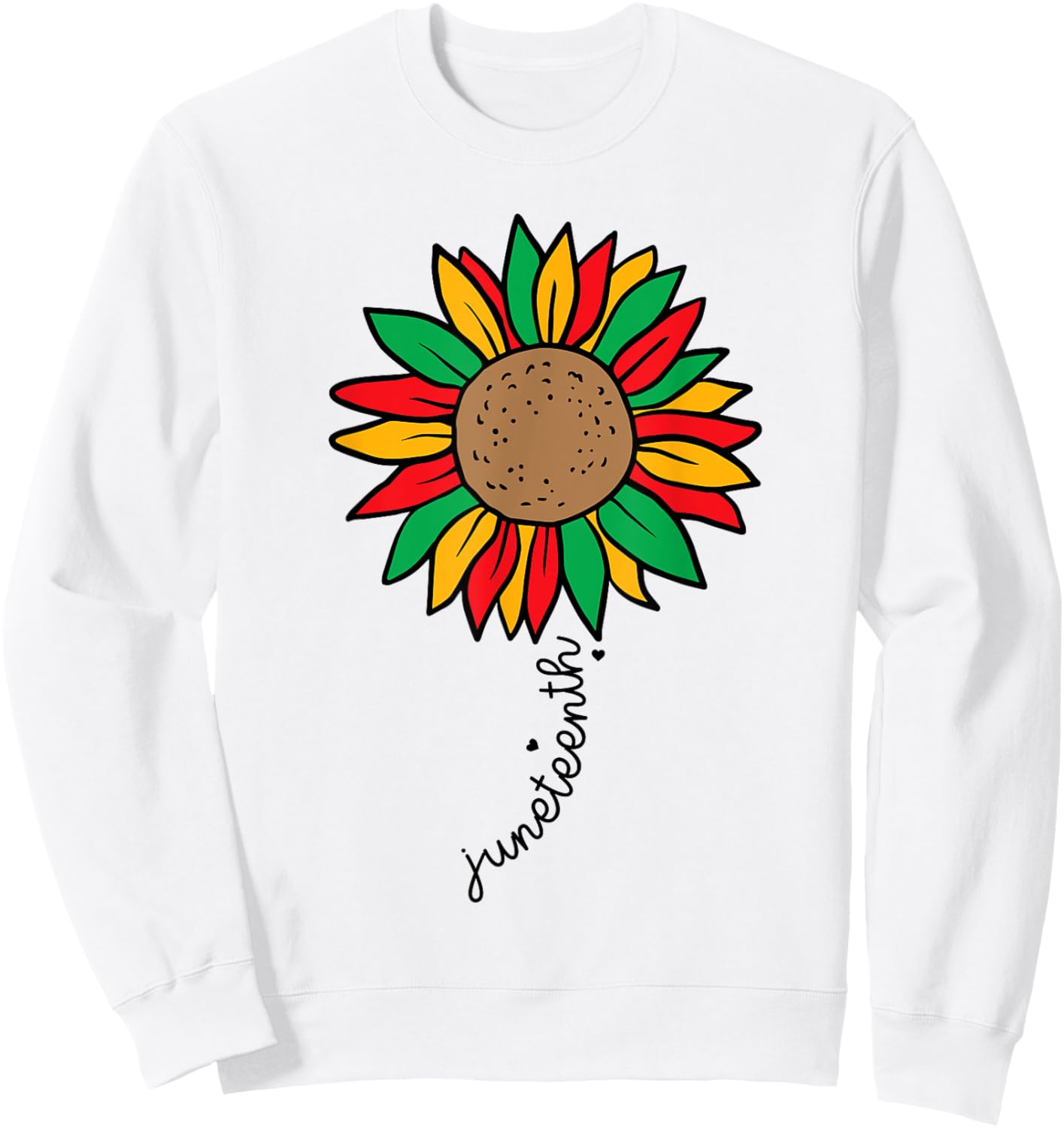 Juneteenth Colorful Sunflower Juneteenth Flower Sweatshirt - Sweatshirt | White