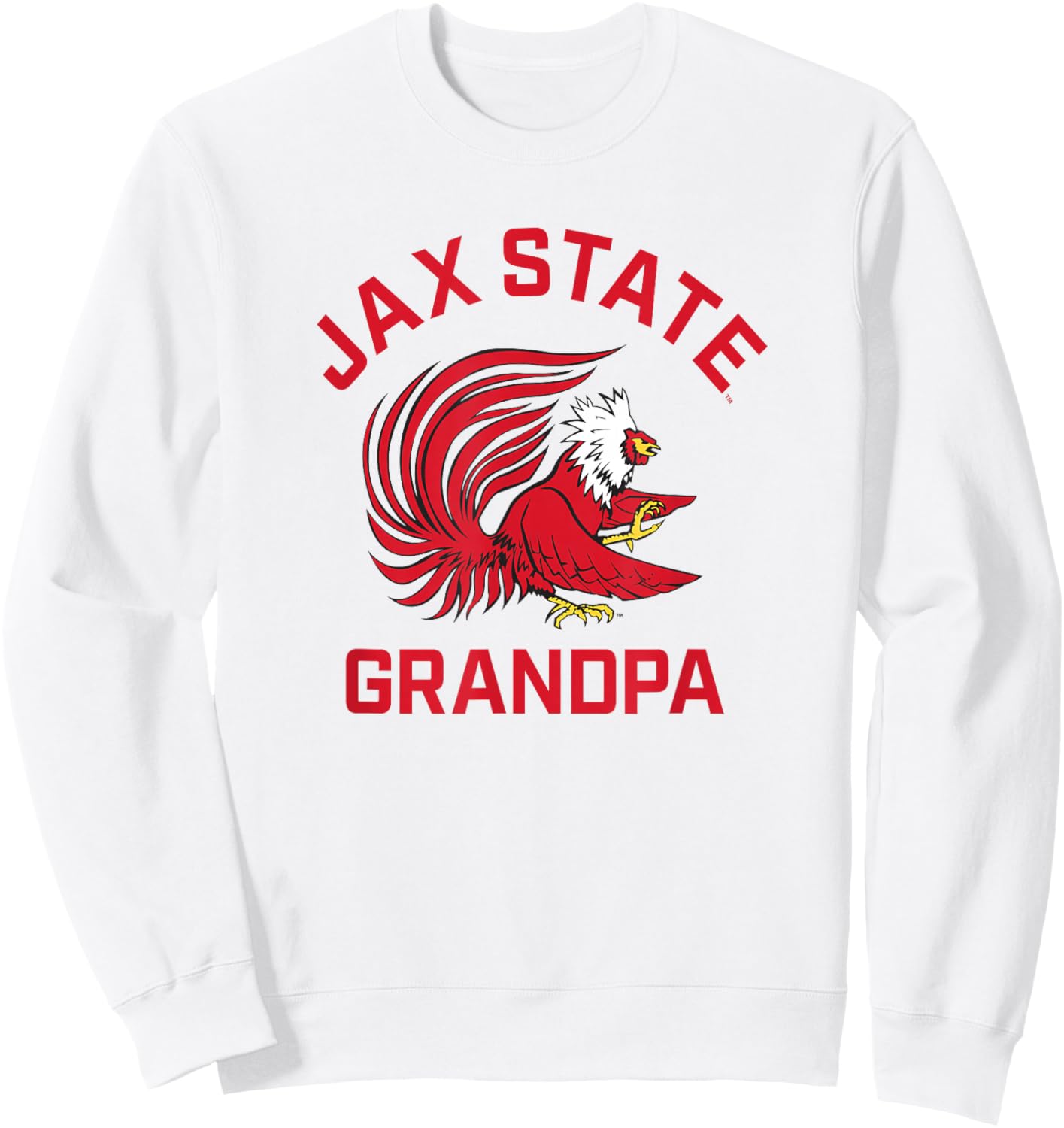 Jacksonville State University JSU Gamecocks Arched Grandpa Sweatshirt - Sweatshirt | White