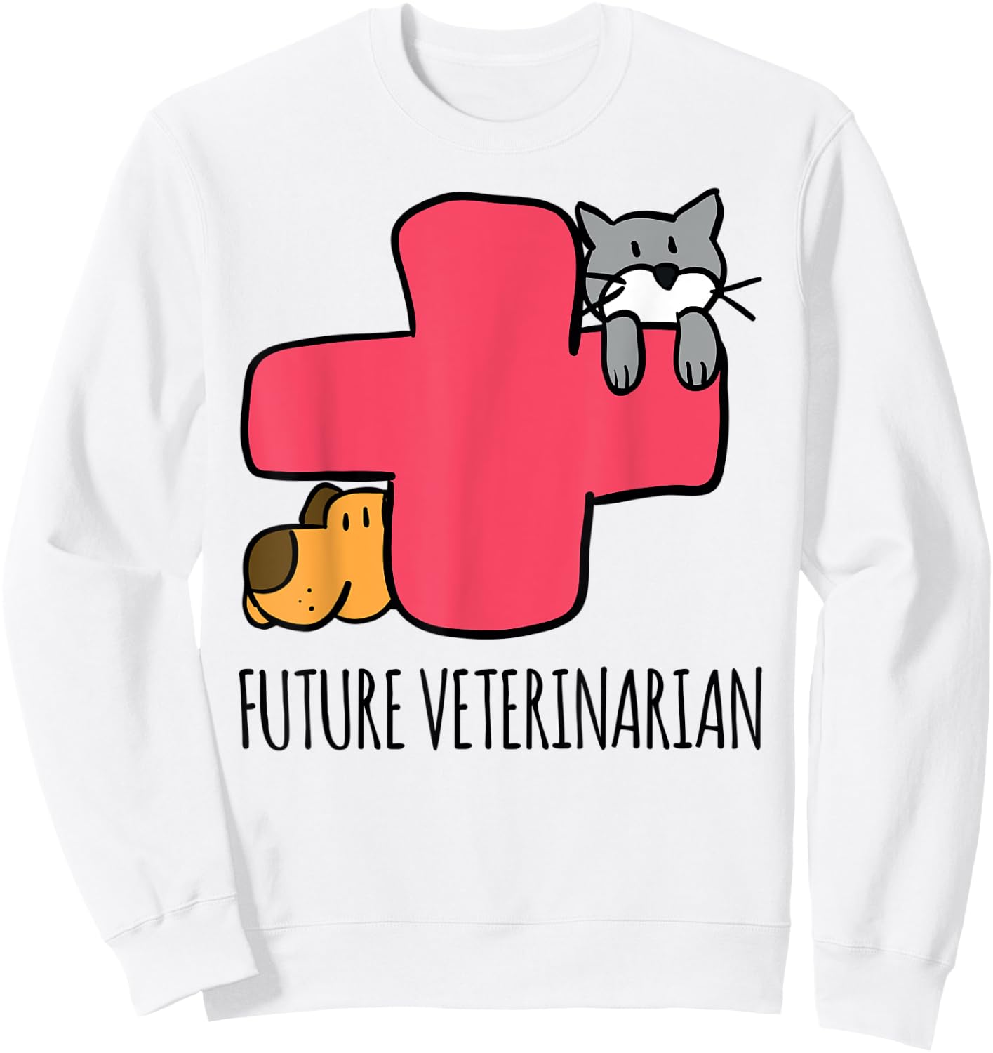 Future Veterinarian Funny Vet Student Animal Doctor Fun Gift Sweatshirt - Sweatshirt | White