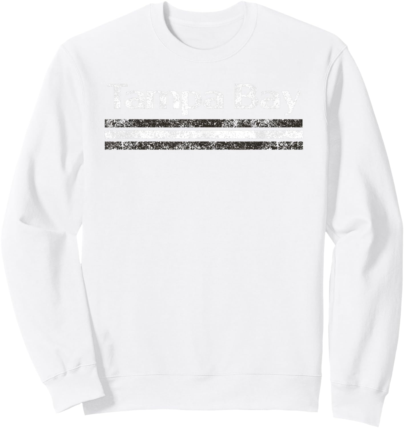 Tampa Bay Florida Retro Vintage Weathered Stripe Throwback Sweatshirt - Sweatshirt | White