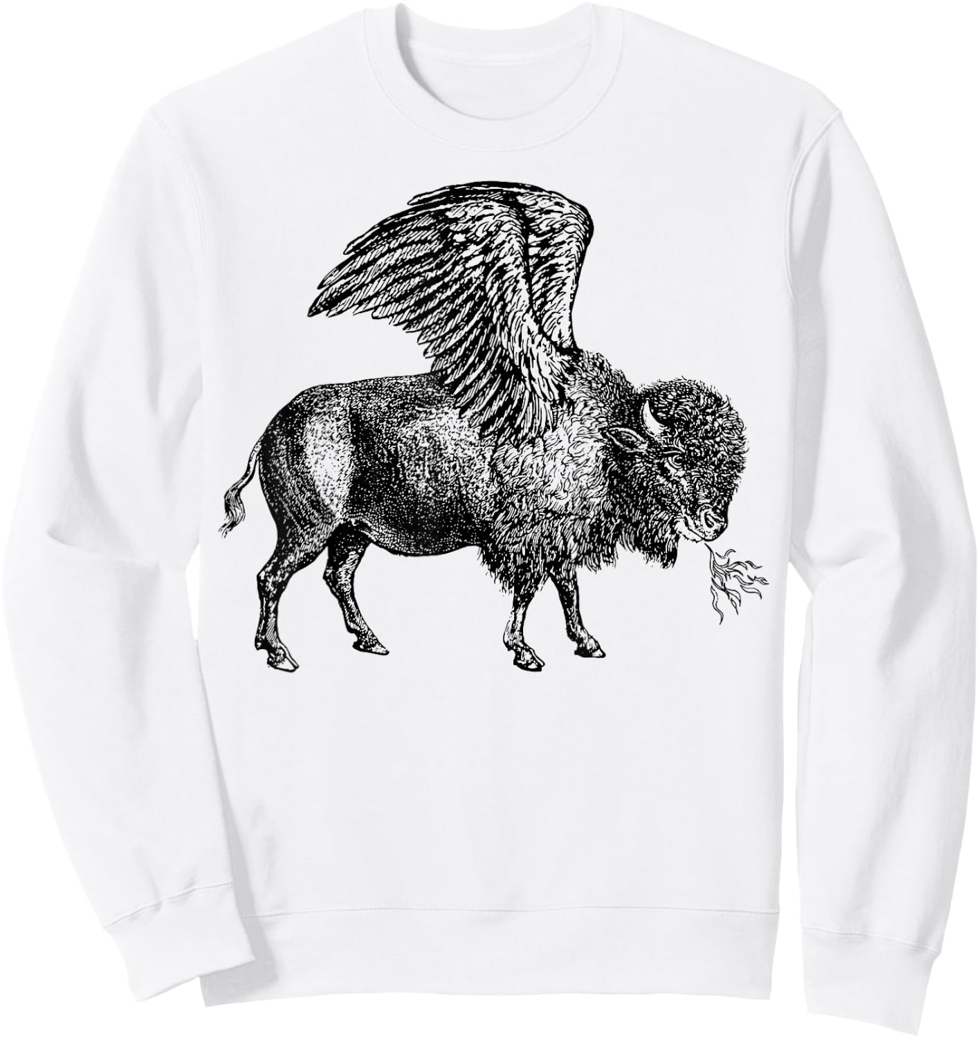 Funny design Buffalo Wings Hot Foodie Chicken Bison Vintage Sweatshirt - Sweatshirt | White