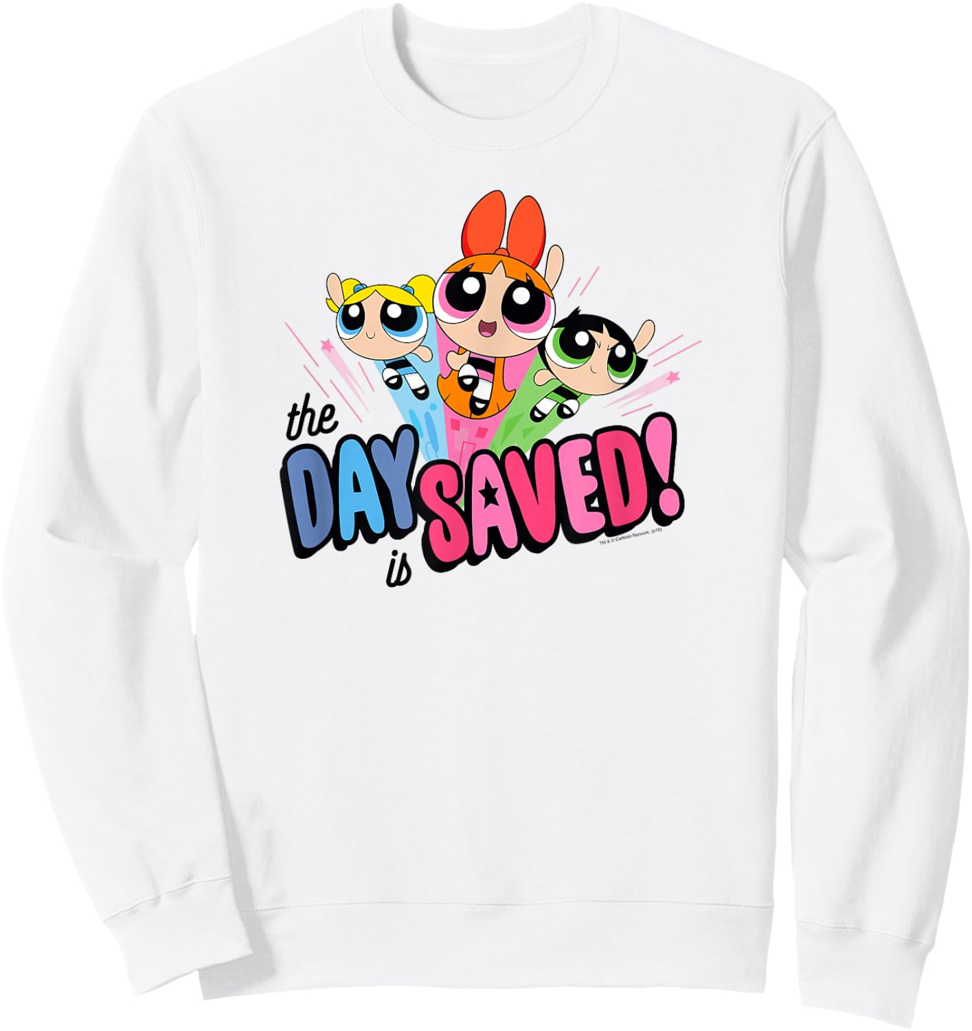 Powerpuff Girls The Day is Saved Sweatshirt - Sweatshirt | White