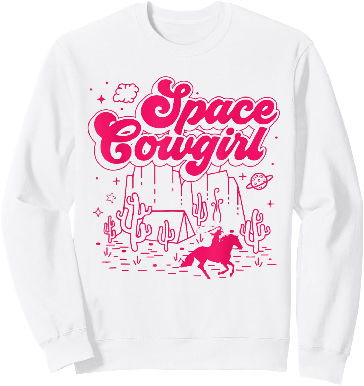 Space Cowgirls Shirt Bachelorette Party Rodeo Girls Women Sweatshirt - Sweatshirt | White