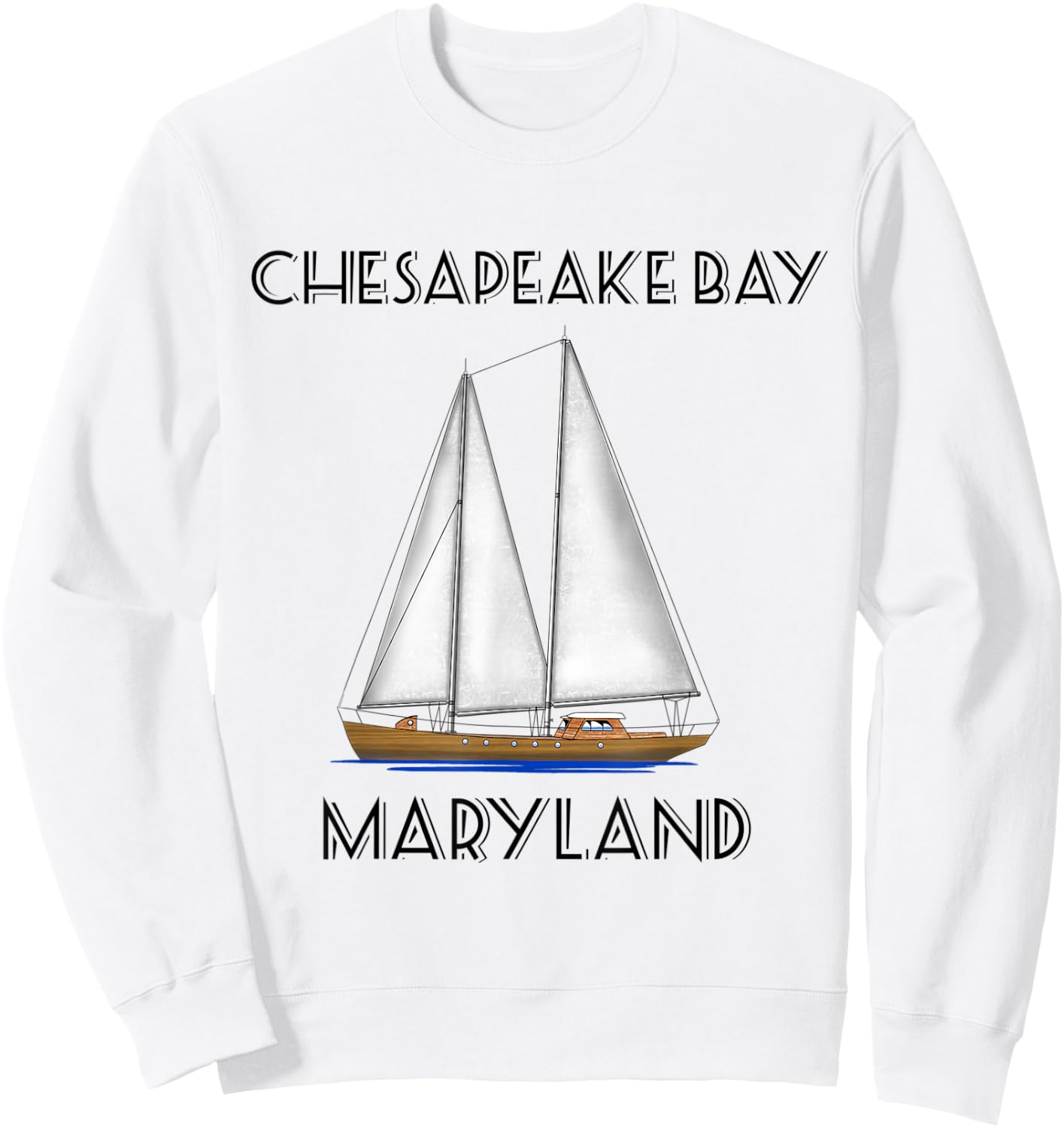 Sailboat Chesapeake Bay Maryland Sweatshirt - Sweatshirt | White