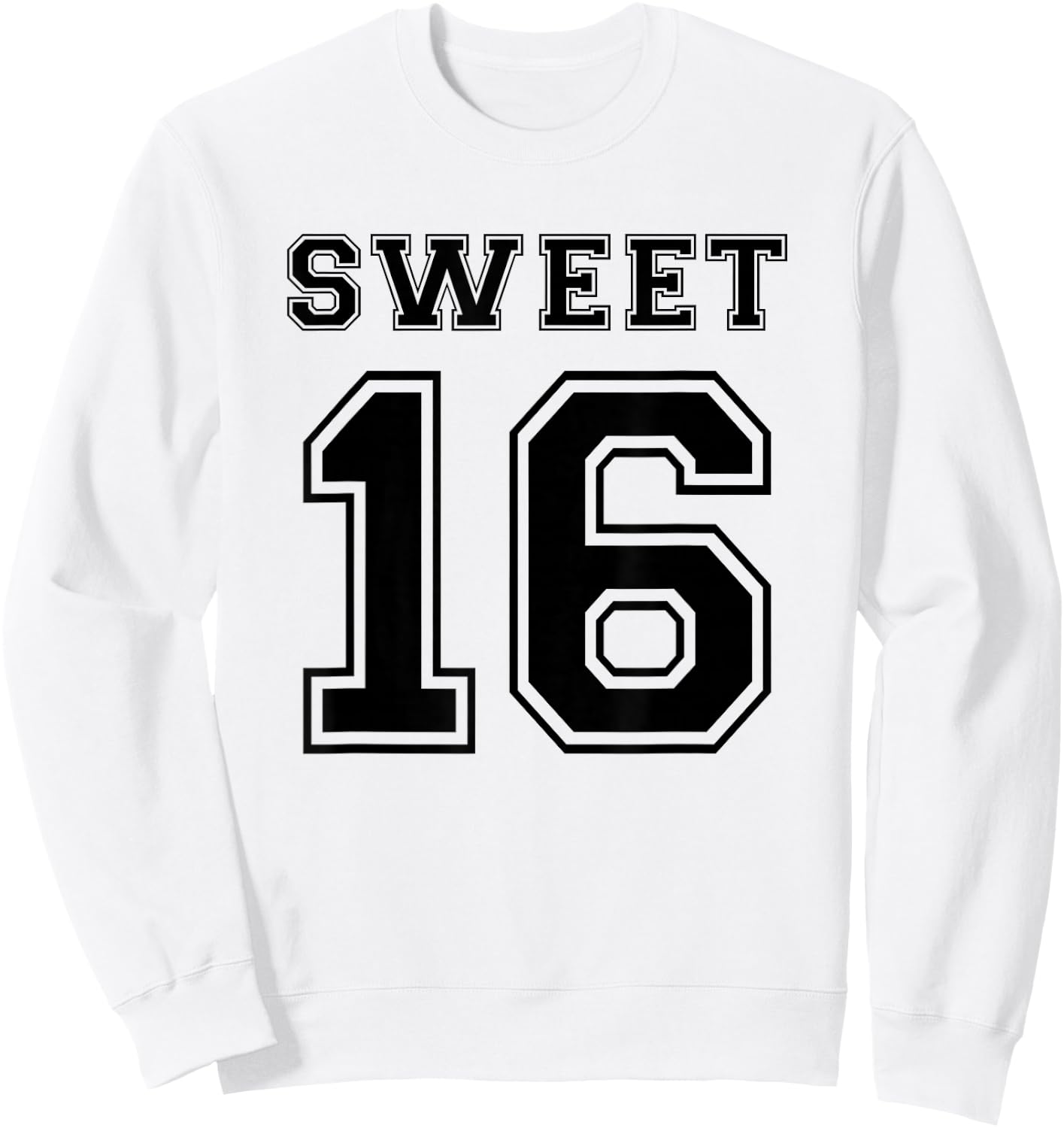 Girls Sweet 16 Present Birthday Party Football Jersey Sweatshirt - Sweatshirt | White
