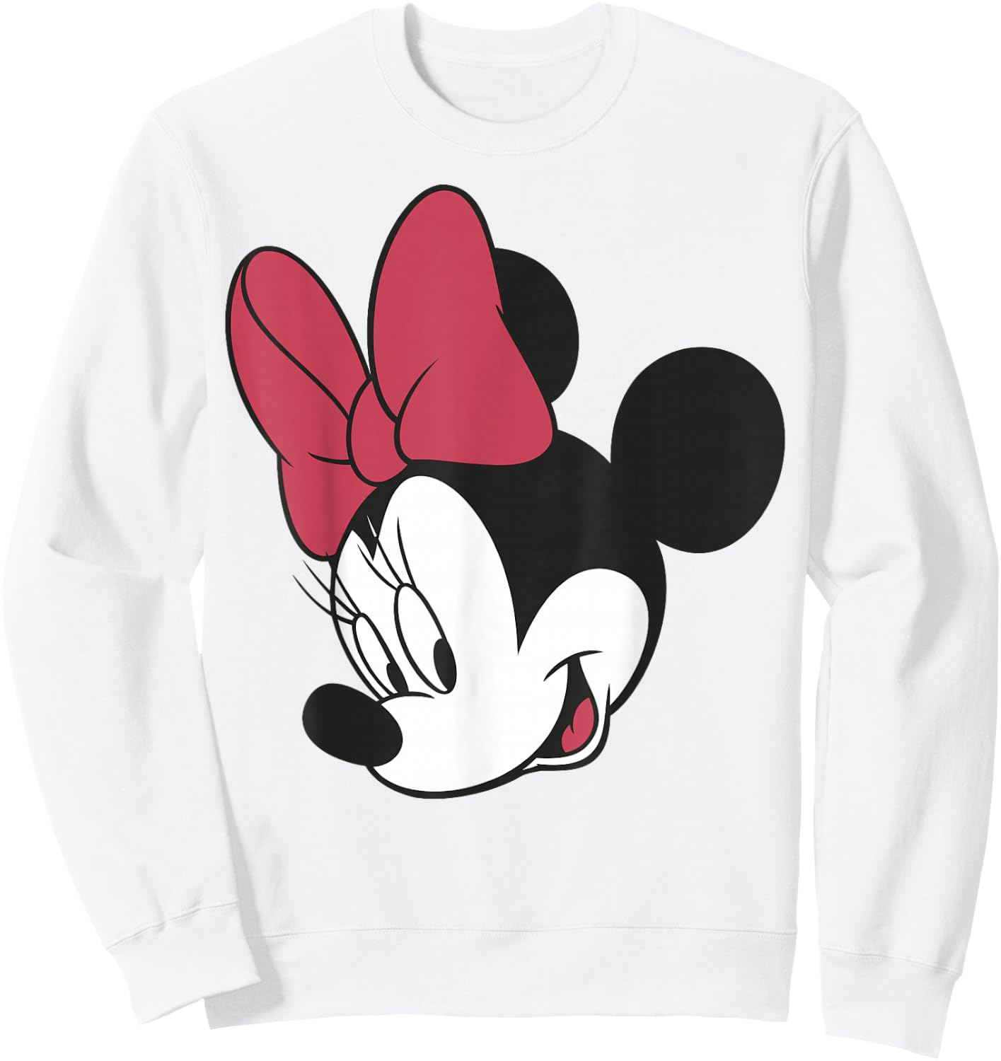 Disney Mickey And Friends Minnie Mouse Big Face Sweatshirt - Sweatshirt | White