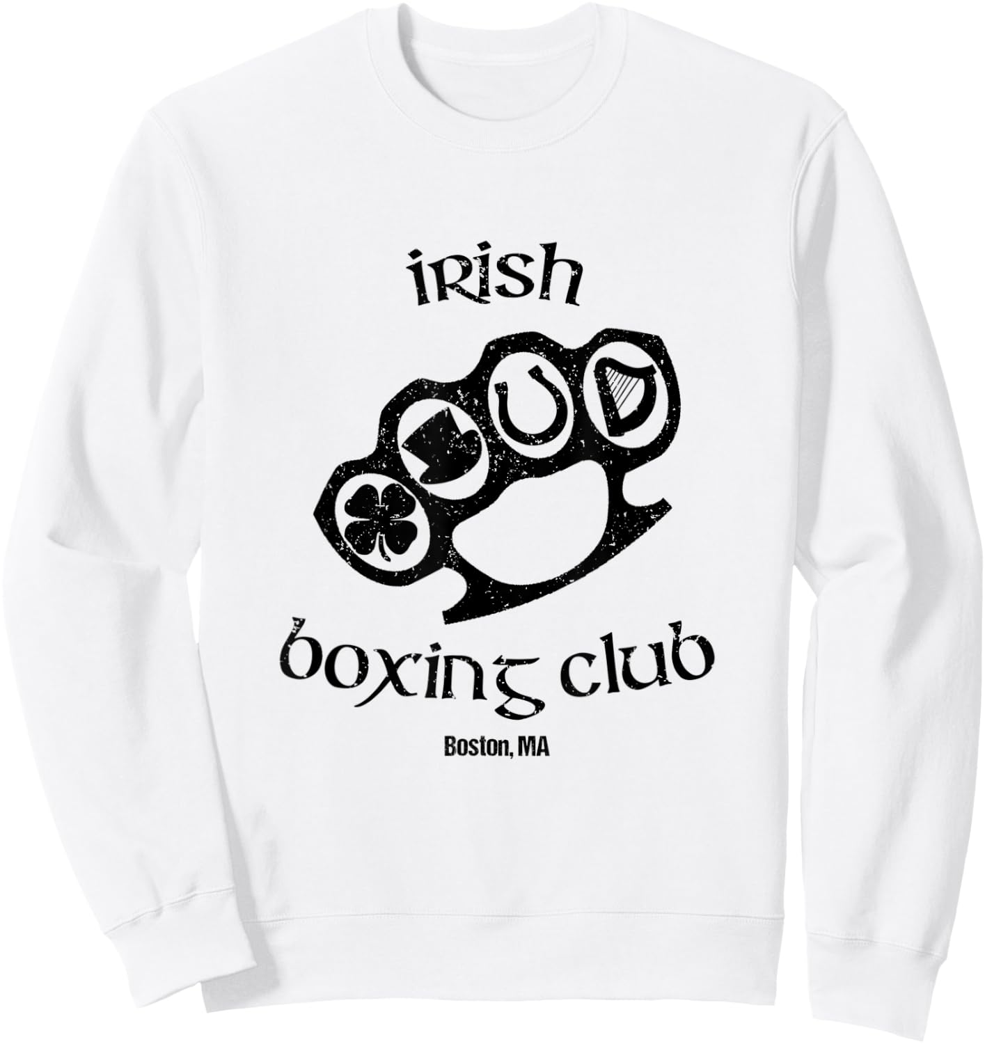 Great Irish Boxing Men Club Boston Fighting Pub St Patrick Sweatshirt - Sweatshirt | White