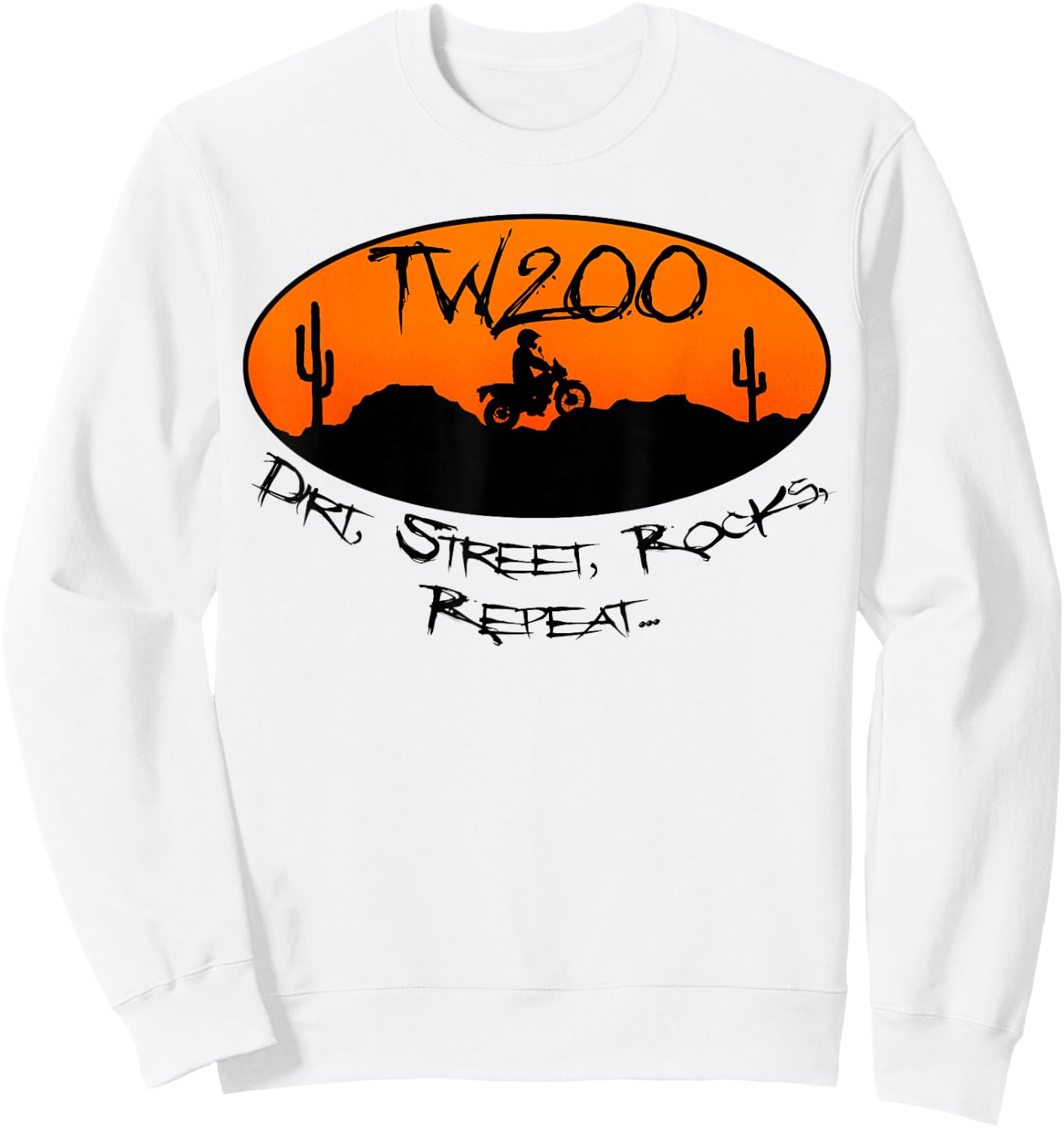 TW200 Trailway Enduro Motorcycle Dirt Repeat Sweatshirt - Sweatshirt | White
