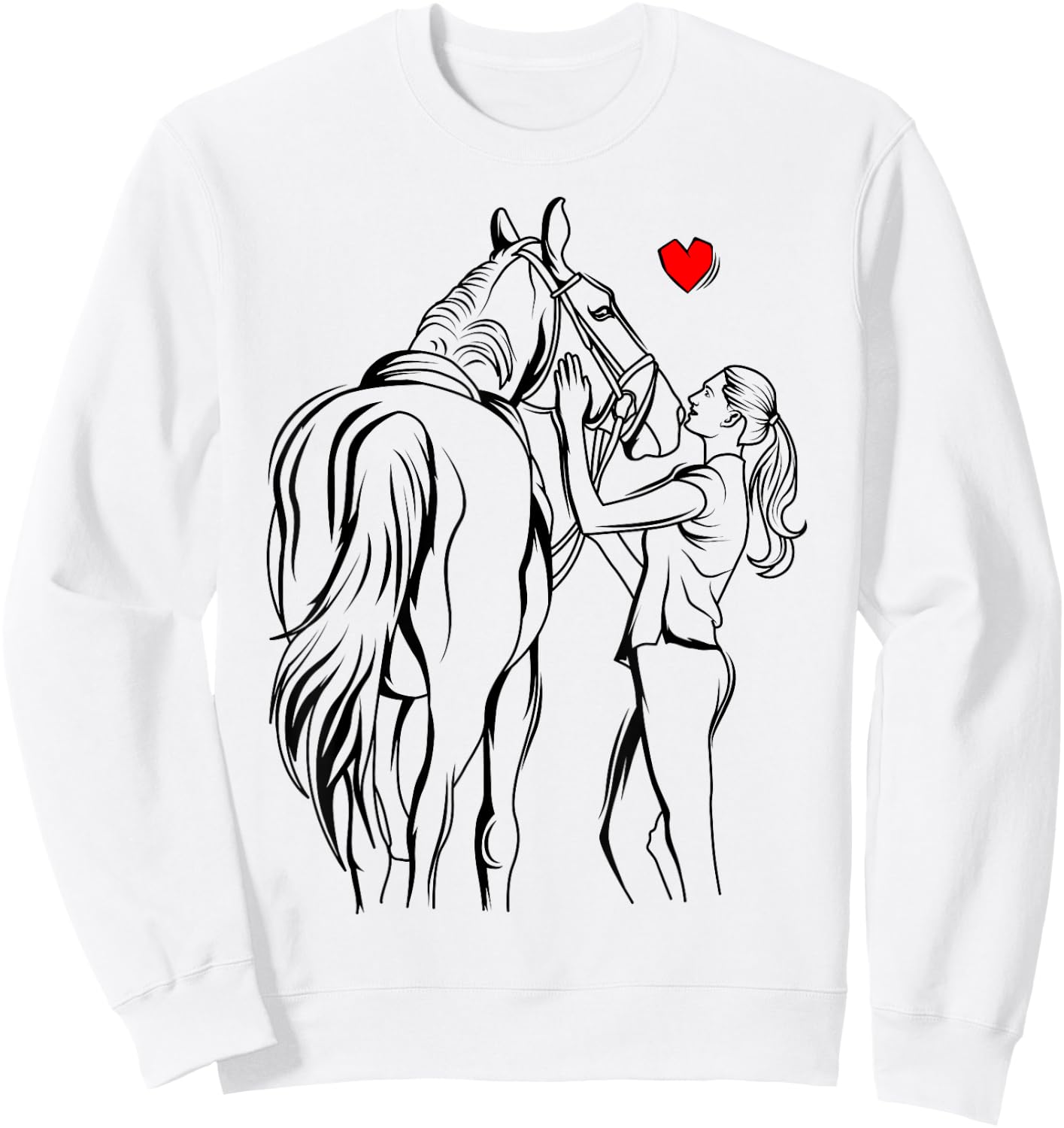Horse Lover Girl Women Horseback Riding Sweatshirt - Sweatshirt | White