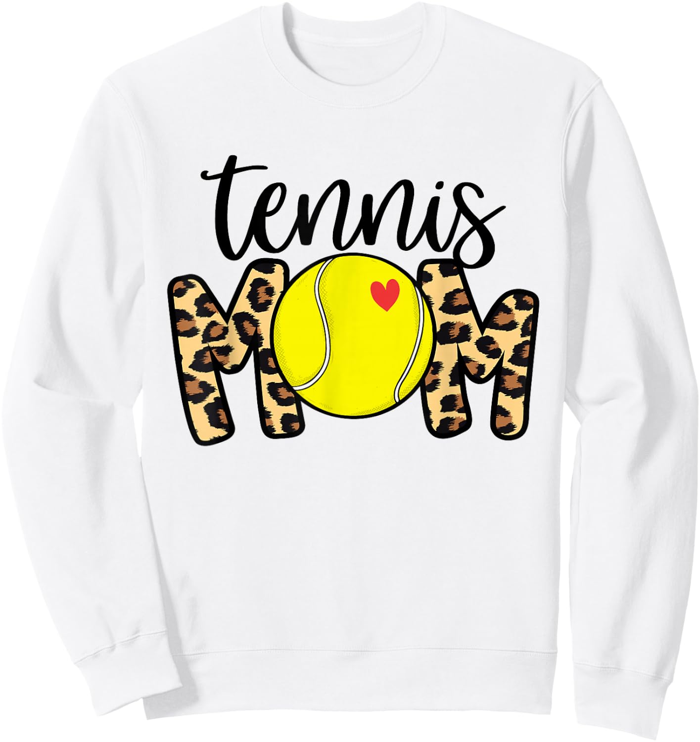 Tennis Mom Leopard Funny Tennis Mom Mother's Day 2021 Sweatshirt - Sweatshirt | White