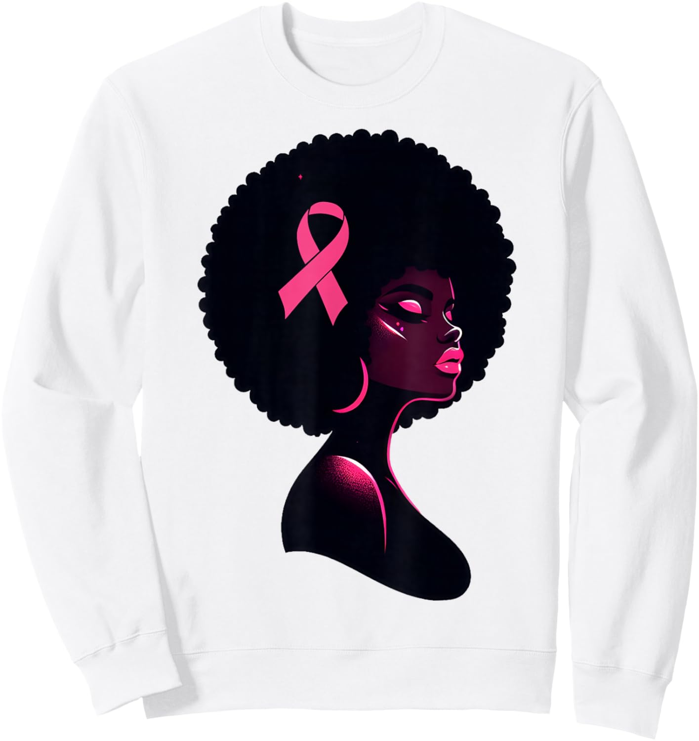 Breast Cancer Black African American Women Support Pink Sweatshirt - Sweatshirt | White