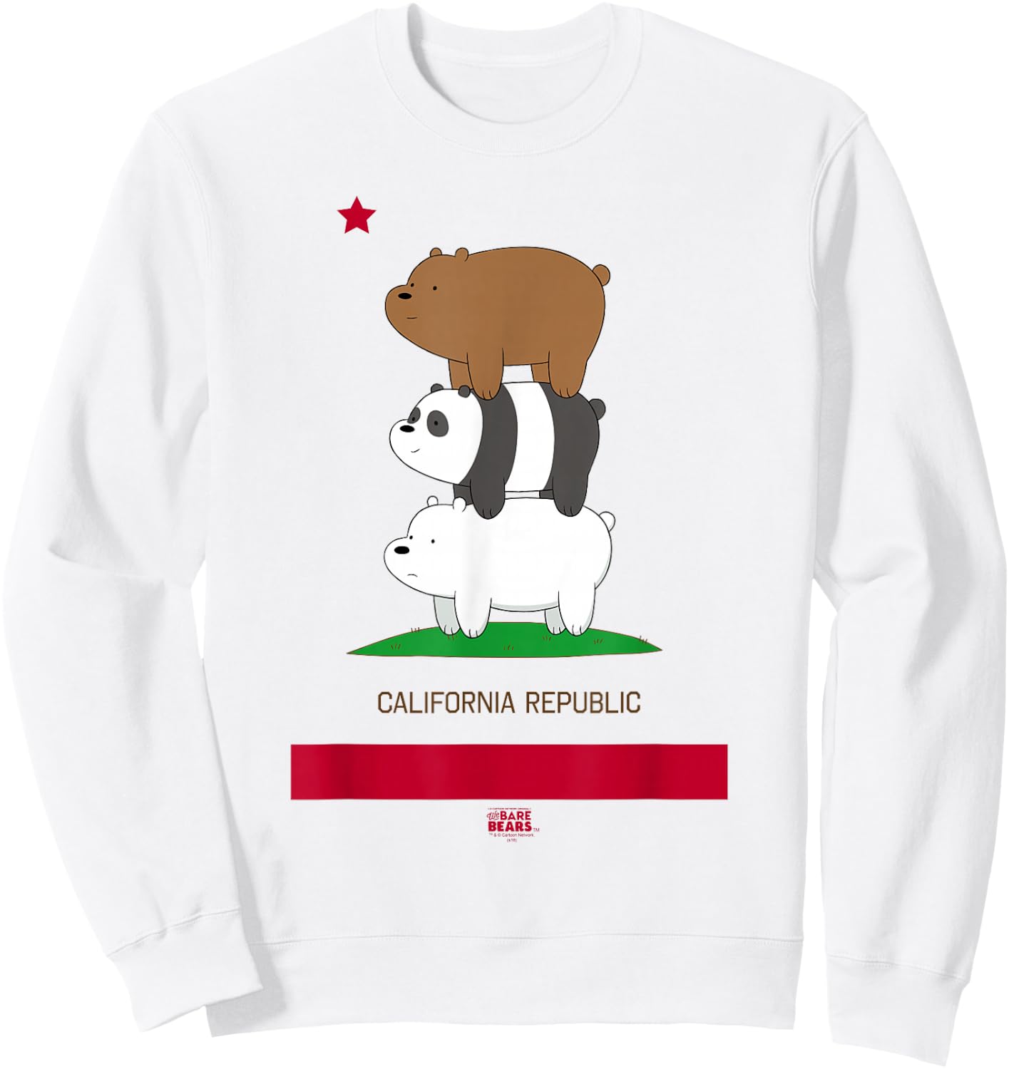 We Bare Bears California Flag Sweatshirt - Sweatshirt | White
