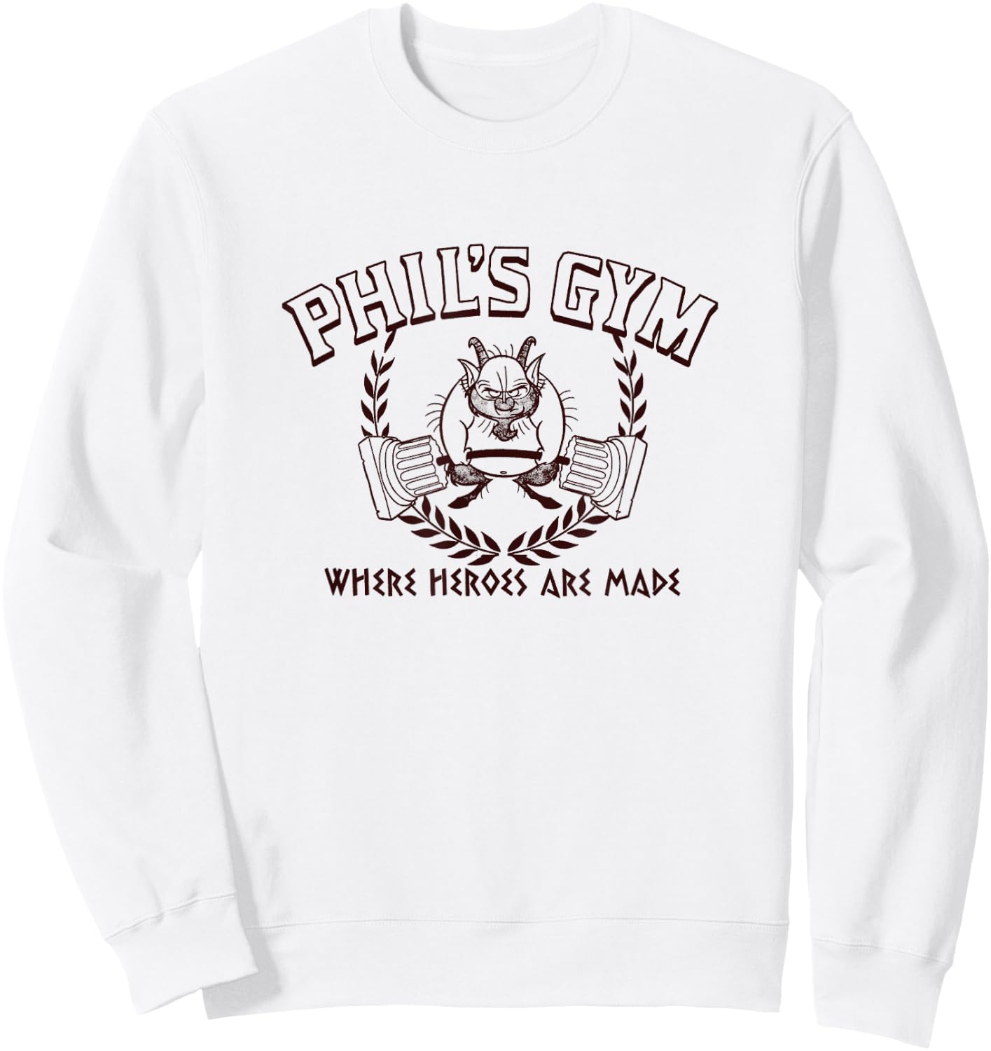 Disney Hercules Phil's Gym Where Heroes Are Made Big Poster Sweatshirt - Sweatshirt | White