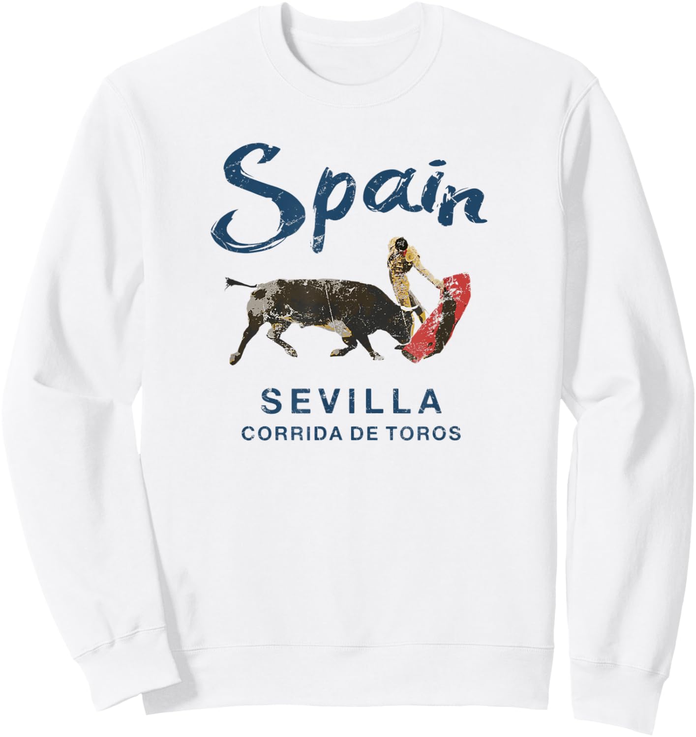 Seville Spain Bullfighting Vintage Sweatshirt - Sweatshirt | White