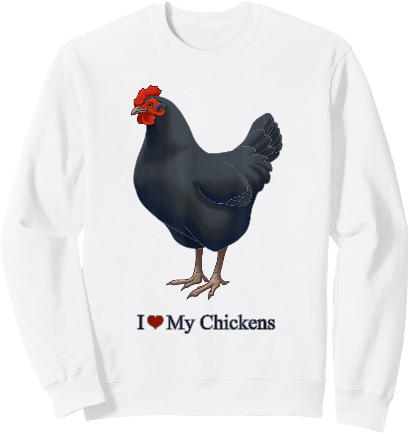 I Heart (Love) My Black Australorp Chicken Hen Sweatshirt - Sweatshirt | White