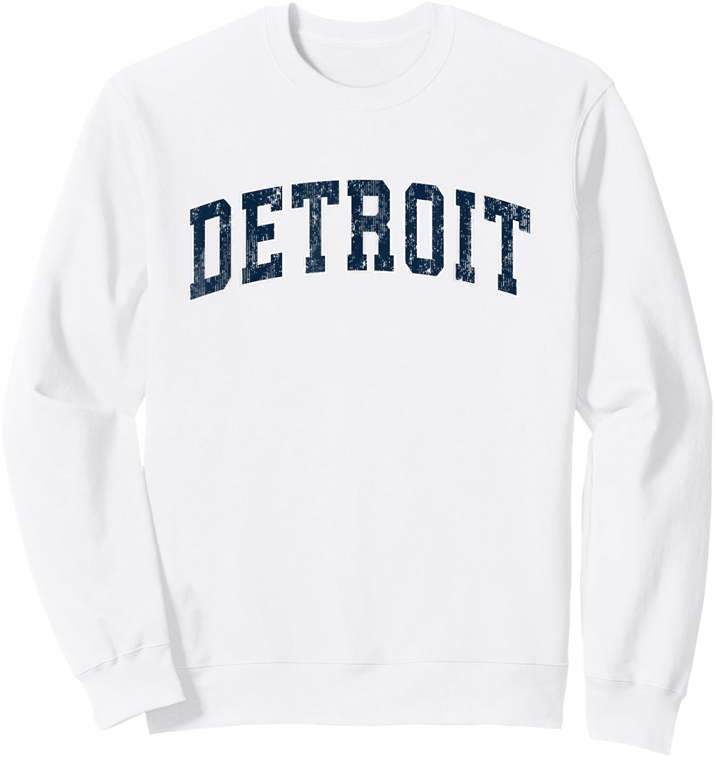 Detroit Michigan MI Vintage Sports Design Navy Design Sweatshirt - Sweatshirt | White