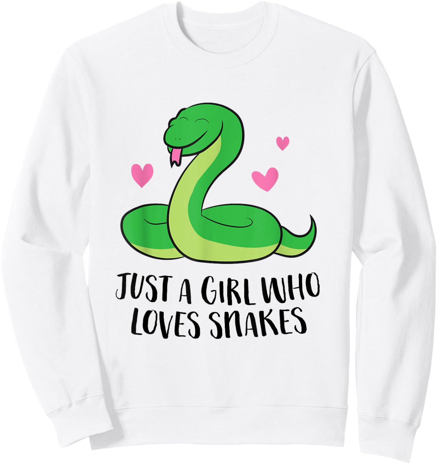 Funny Snake Pet Girl Just a Girl Who Loves Snakes Sweatshirt - Sweatshirt | White