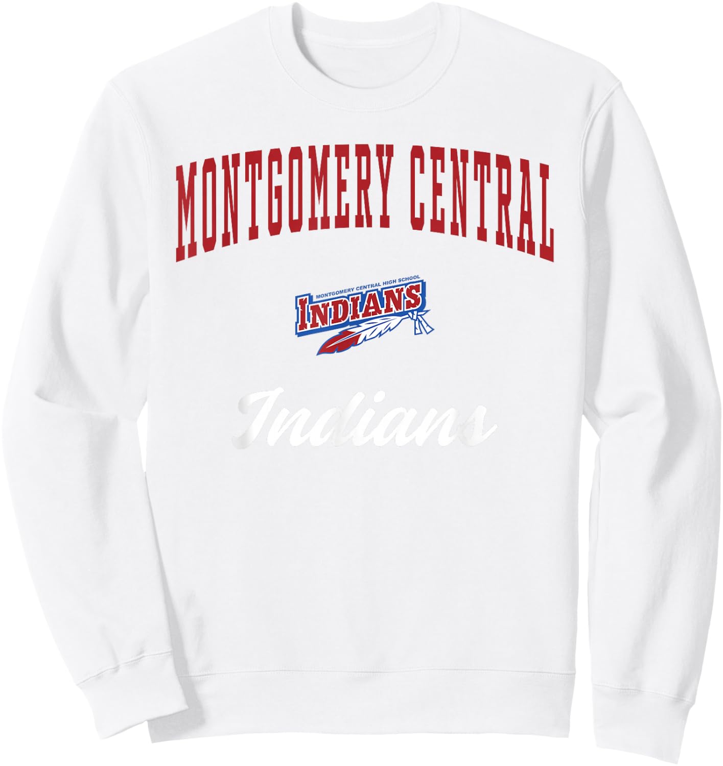 Montgomery Central High School Indians Sweatshirt - Sweatshirt | White