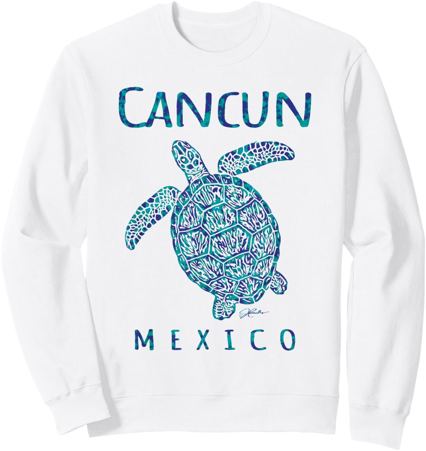 JCombs: Cancun, Mexico, Sea Turtle, Beach Sweatshirt - Sweatshirt | White