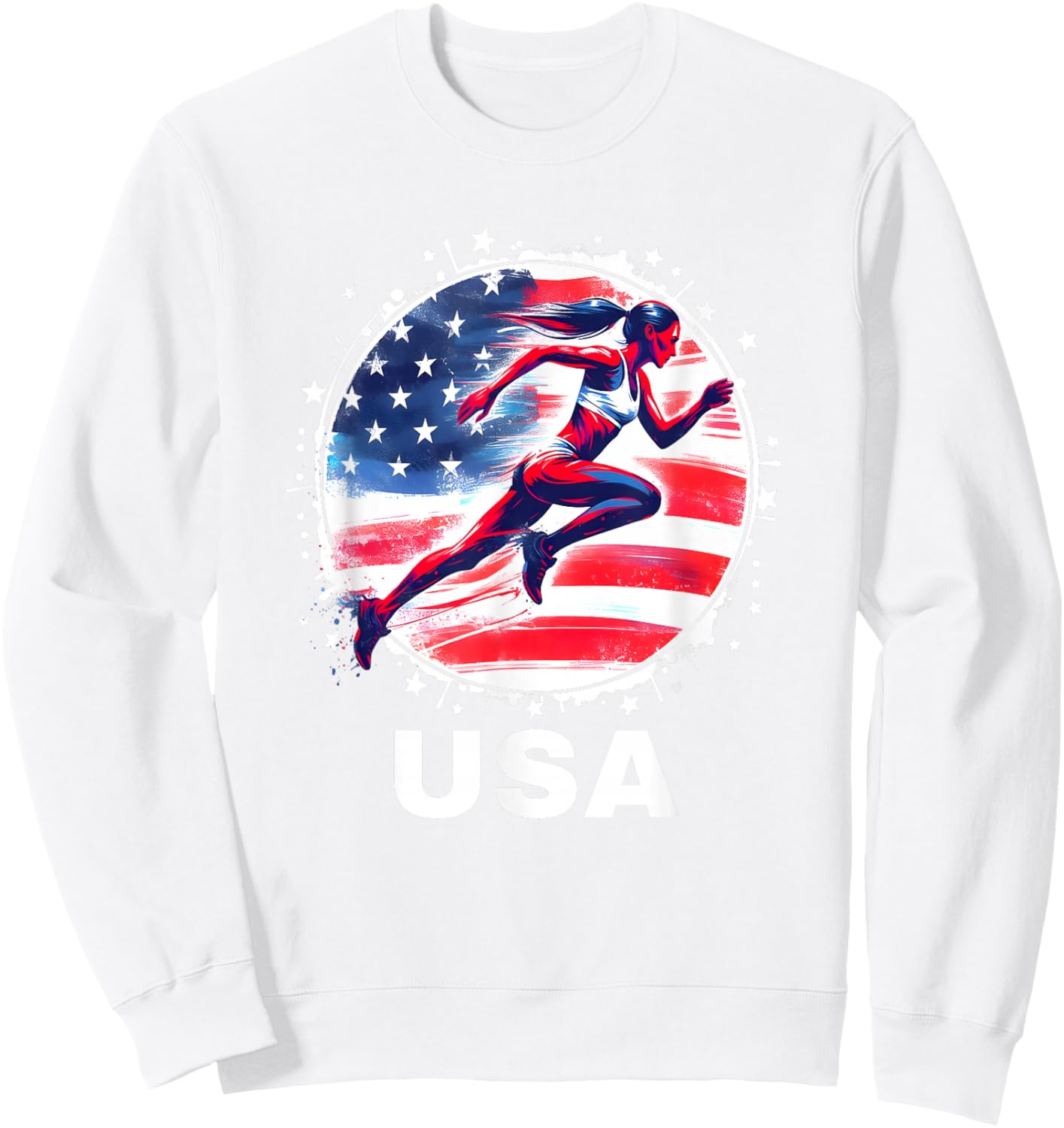Track and Field USA Men Women Kids Track Apparel USA Sweatshirt - Sweatshirt | White