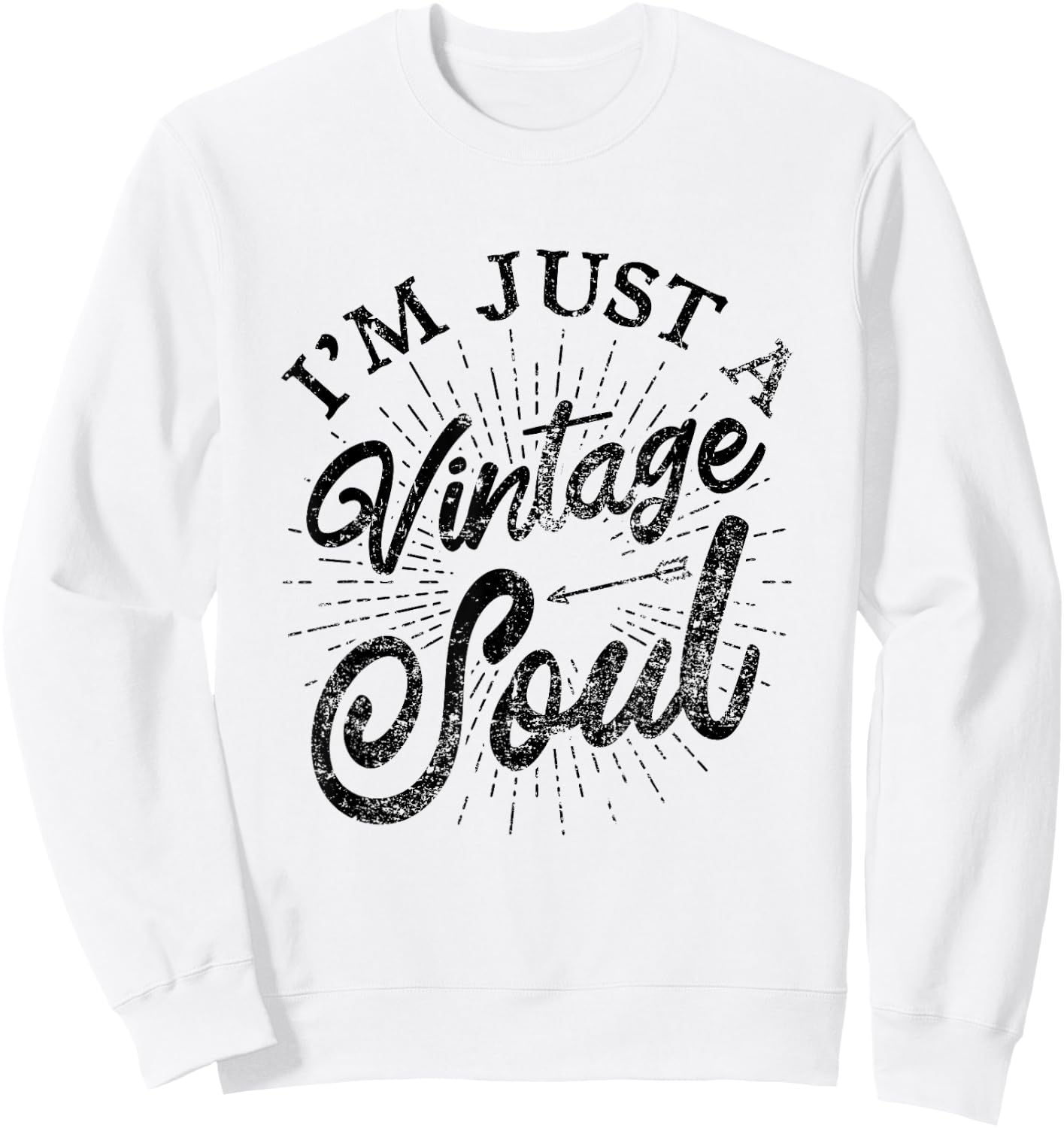 I'm Just A Vintage Soul Retro Boho Hippie Sweatshirt - Sweatshirt | White