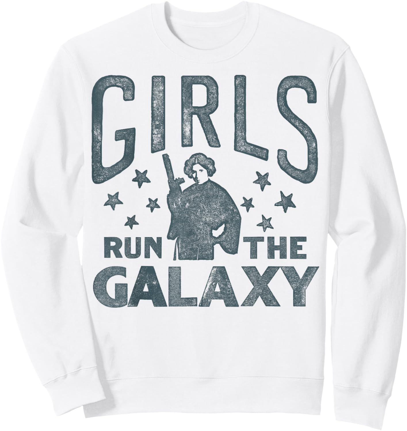 Star Wars Princess Leia Girls Run The Galaxy Stamp Sweatshirt - Sweatshirt | White