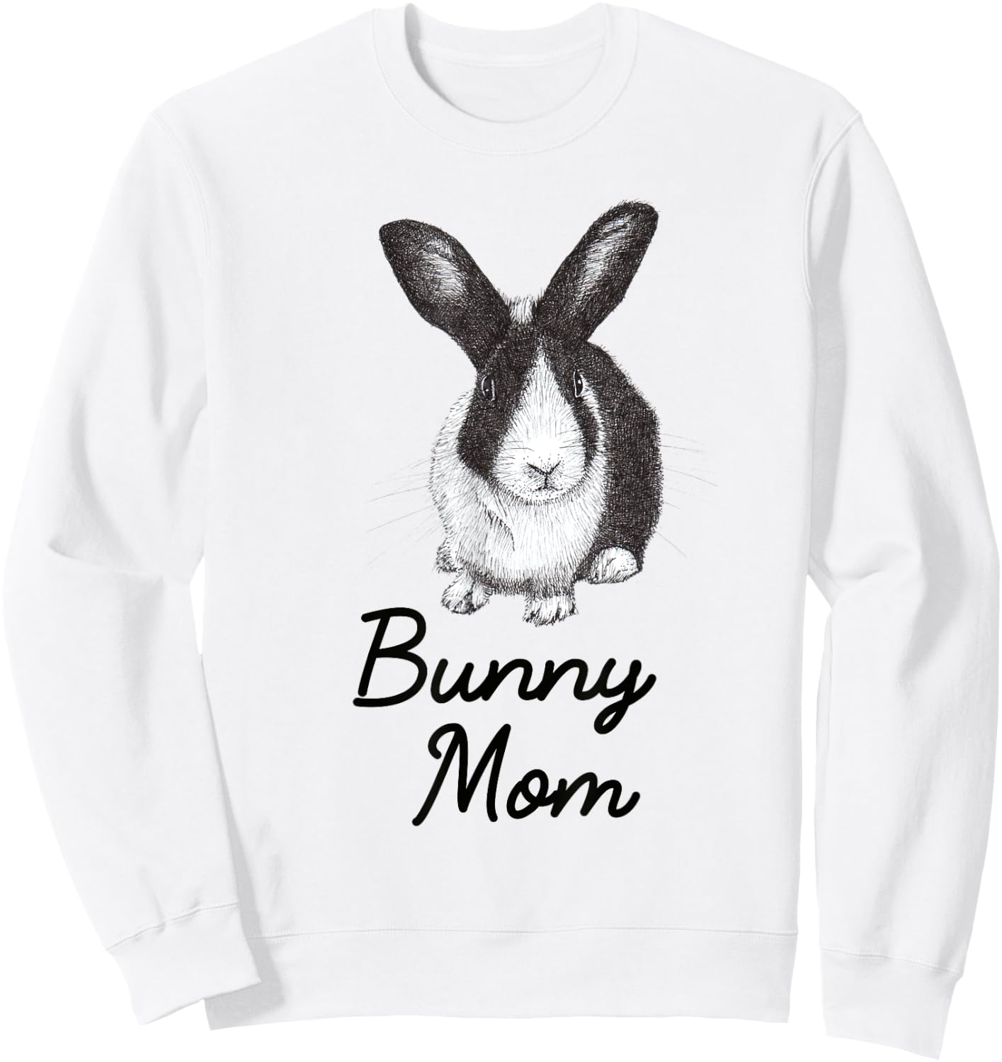 Dutch Bunny Rabbit Mom Drawing Sweatshirt - Sweatshirt | White