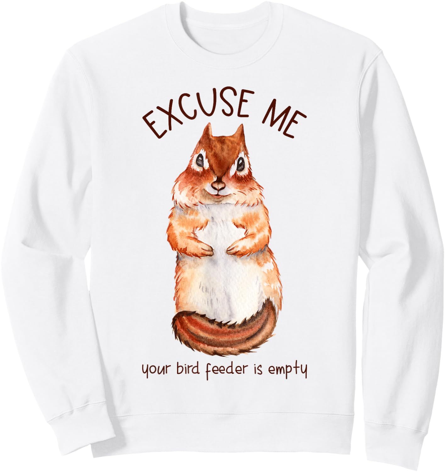 Excuse Me Your Bird Feeder Is Empty - Squirrel Sweatshirt - Sweatshirt | White