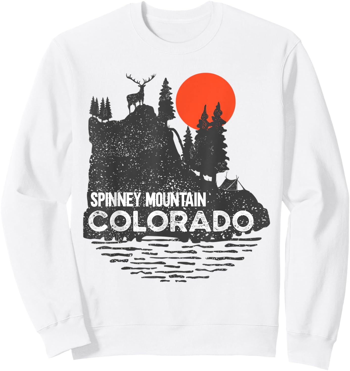 Spinney Mountain Colorado hiking camping nature deer design Sweatshirt - Sweatshirt | White