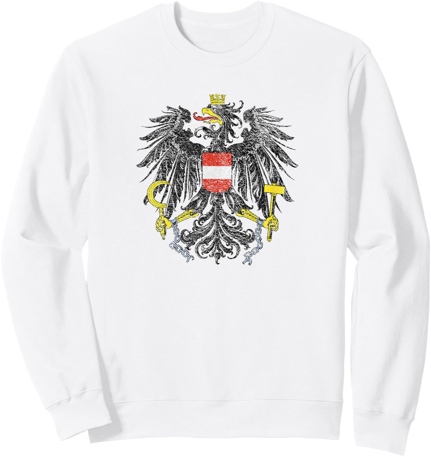Austria Coat of Arms Flag Bundesadler Eagle Vienna Salzburg Sweatshirt - Sweatshirt | White
