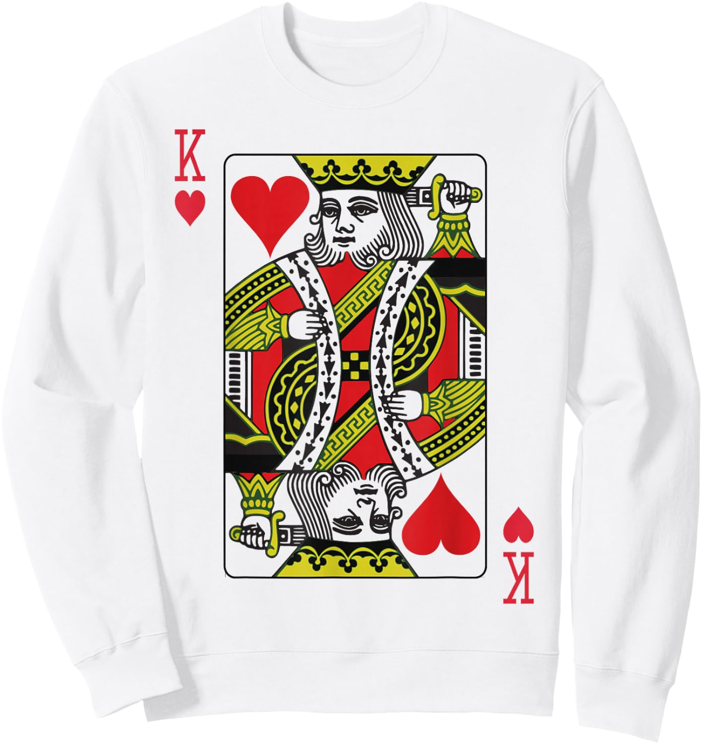 KING of HEARTS Mardi Gras carnival costume playing card Sweatshirt - Sweatshirt | White