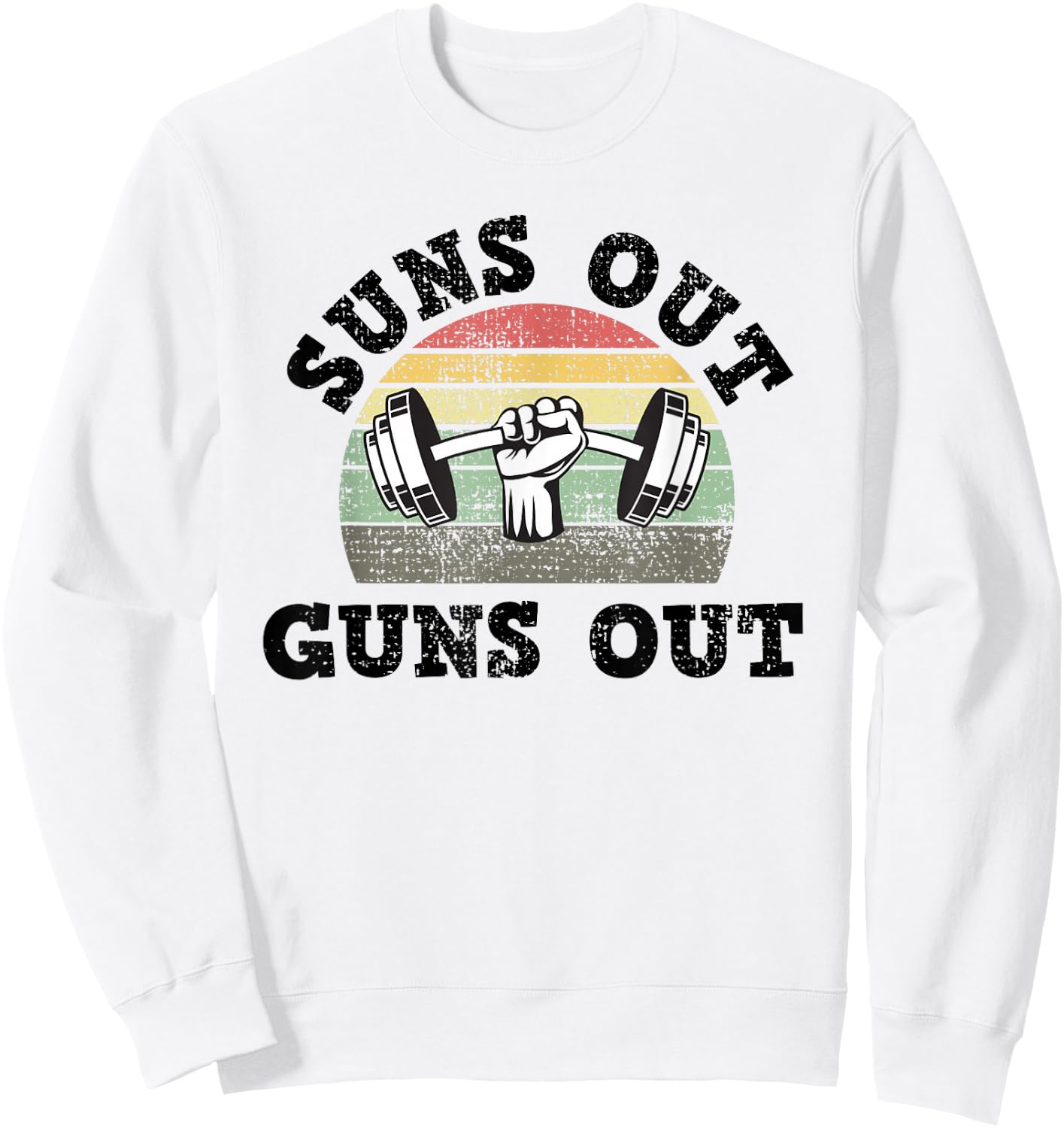 Sun's out Guns out Sweatshirt - Sweatshirt | White