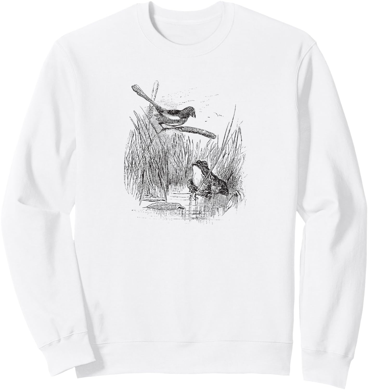 Vintage Frog and the Bird Sweatshirt - Sweatshirt | White