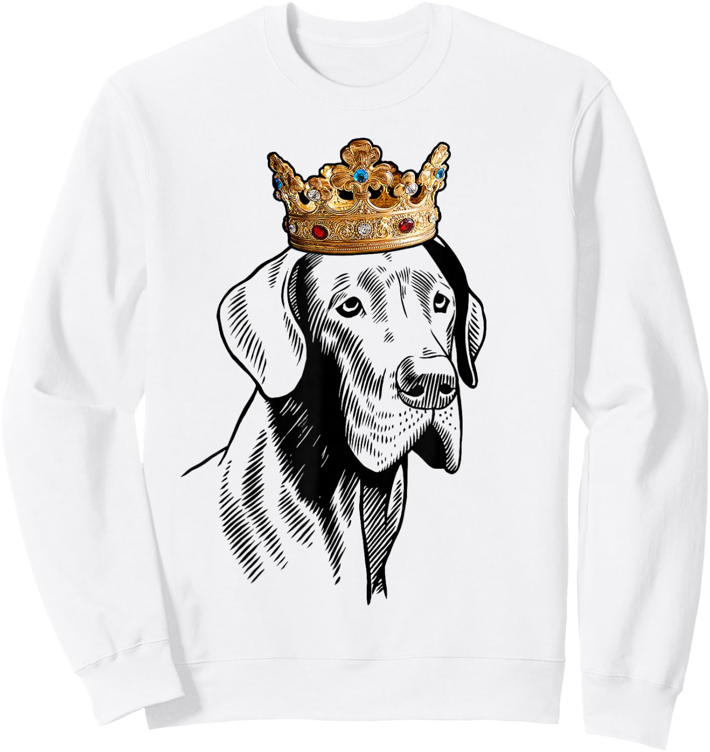 Great Dane Dog Wearing Crown Sweatshirt - Sweatshirt | White