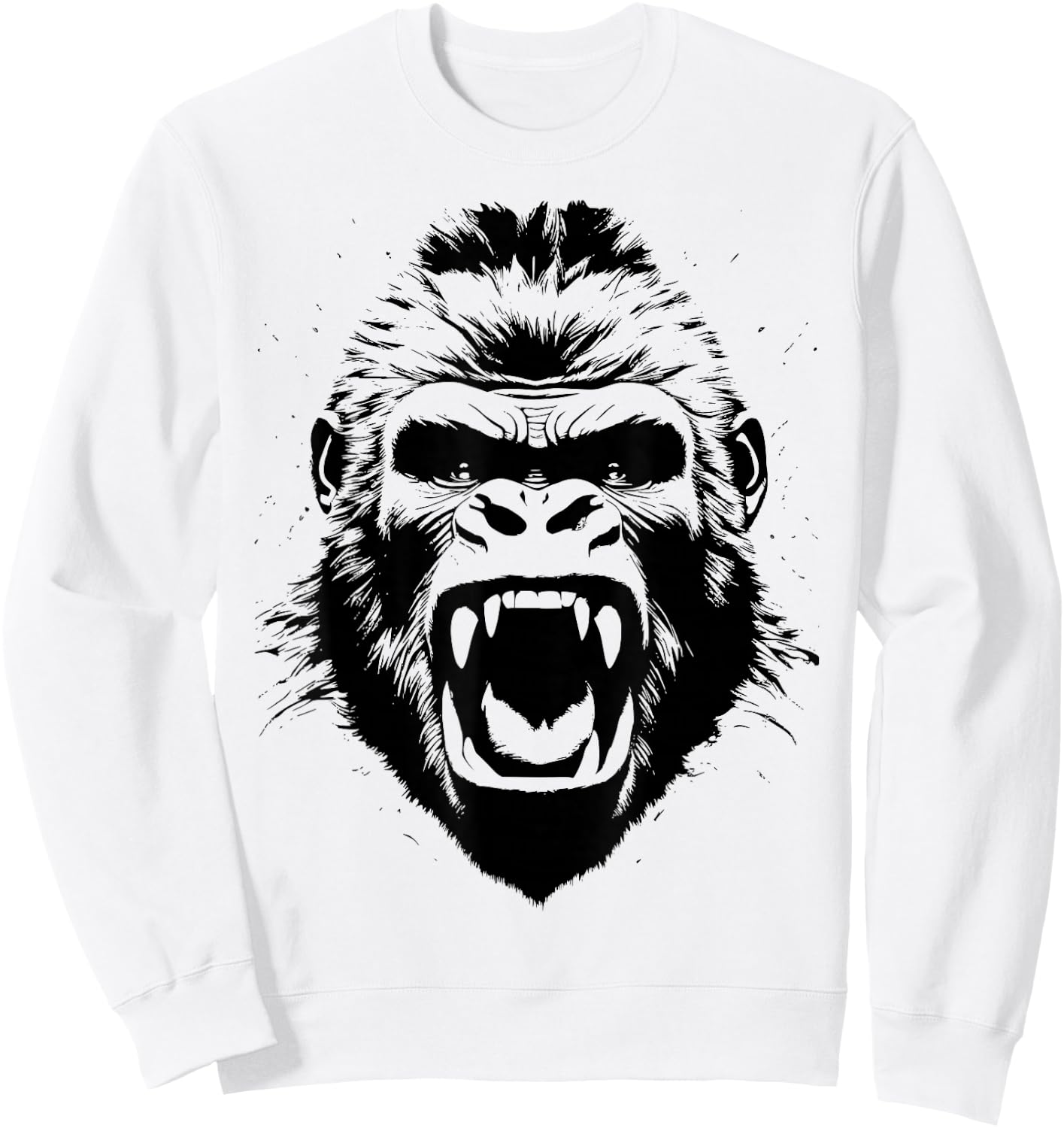 Gorilla Roaring Gorilla Monkey Men Women Children animal Sweatshirt - Sweatshirt | White