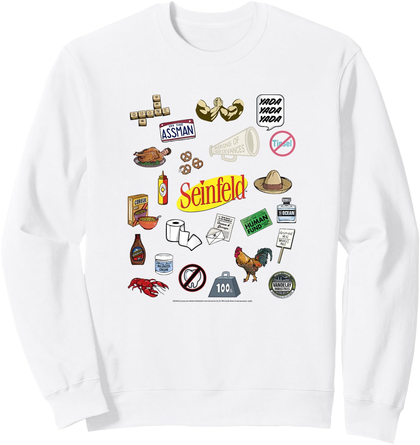 Seinfeld Inside Joke Prop Collage Sweatshirt - Sweatshirt | White