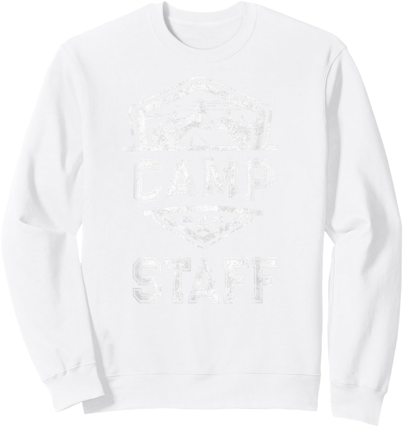 Vintage CAMP STAFF Campground Crew Camping Host Nurse.Orange Sweatshirt - Sweatshirt | White