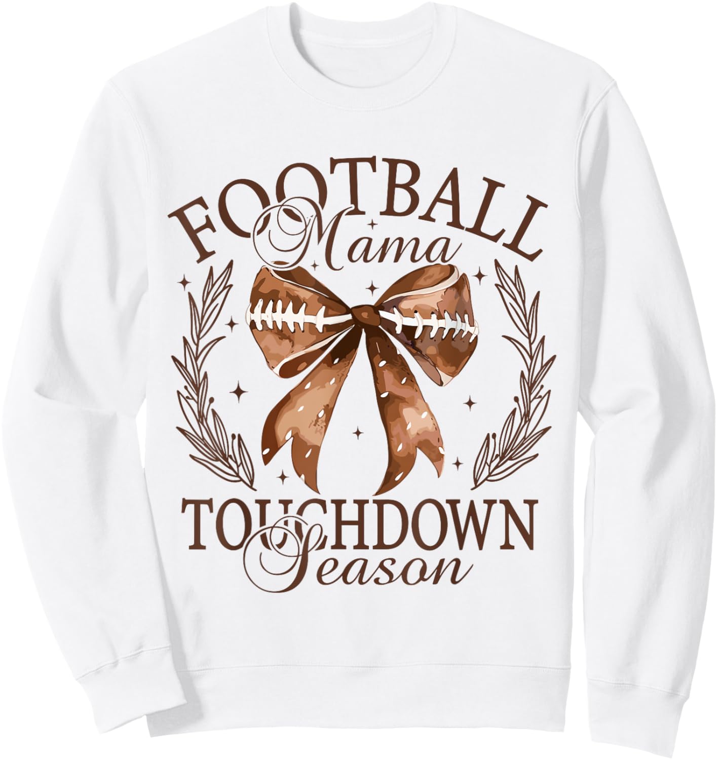 Football Mama Fall Coquette Thanksgiving Touchdown Season Sweatshirt - Sweatshirt | White