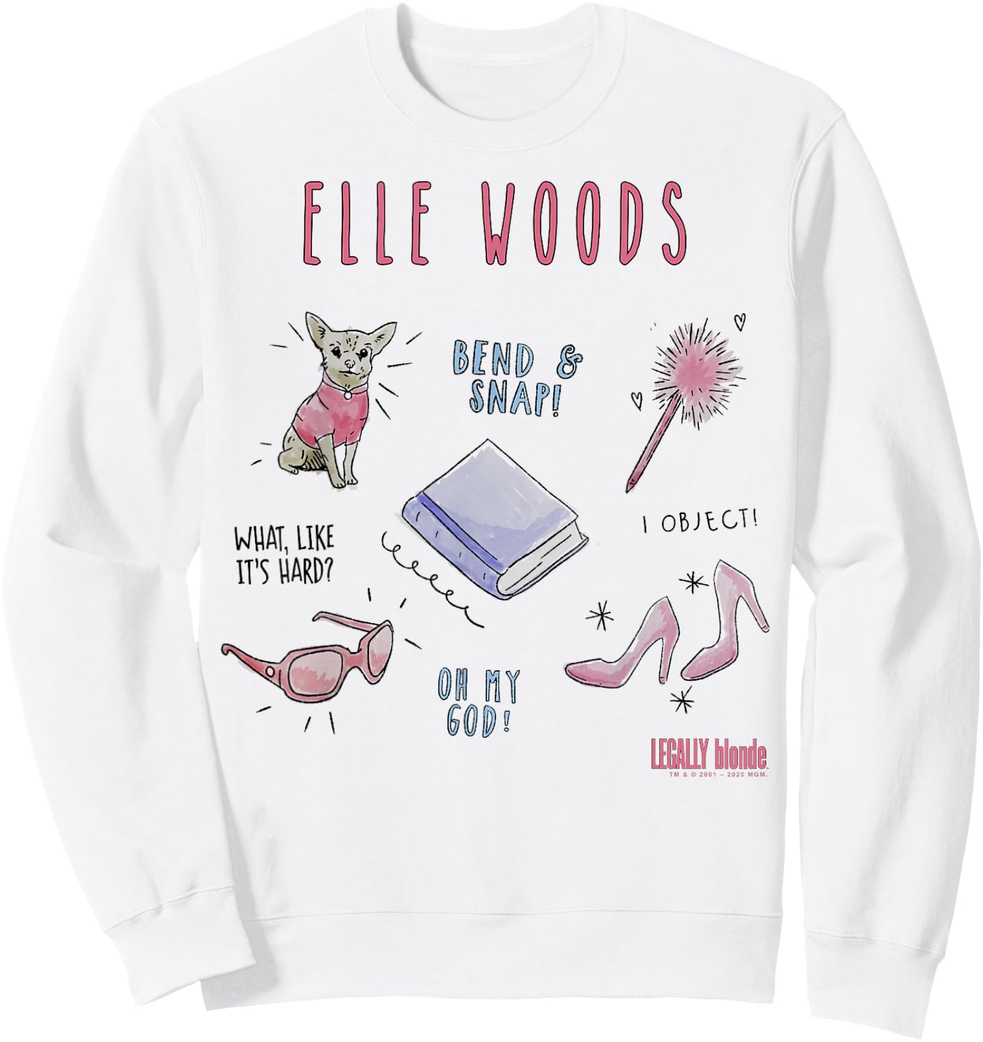 Legally Blonde Elle Woods Sketches Sweatshirt - Sweatshirt | White
