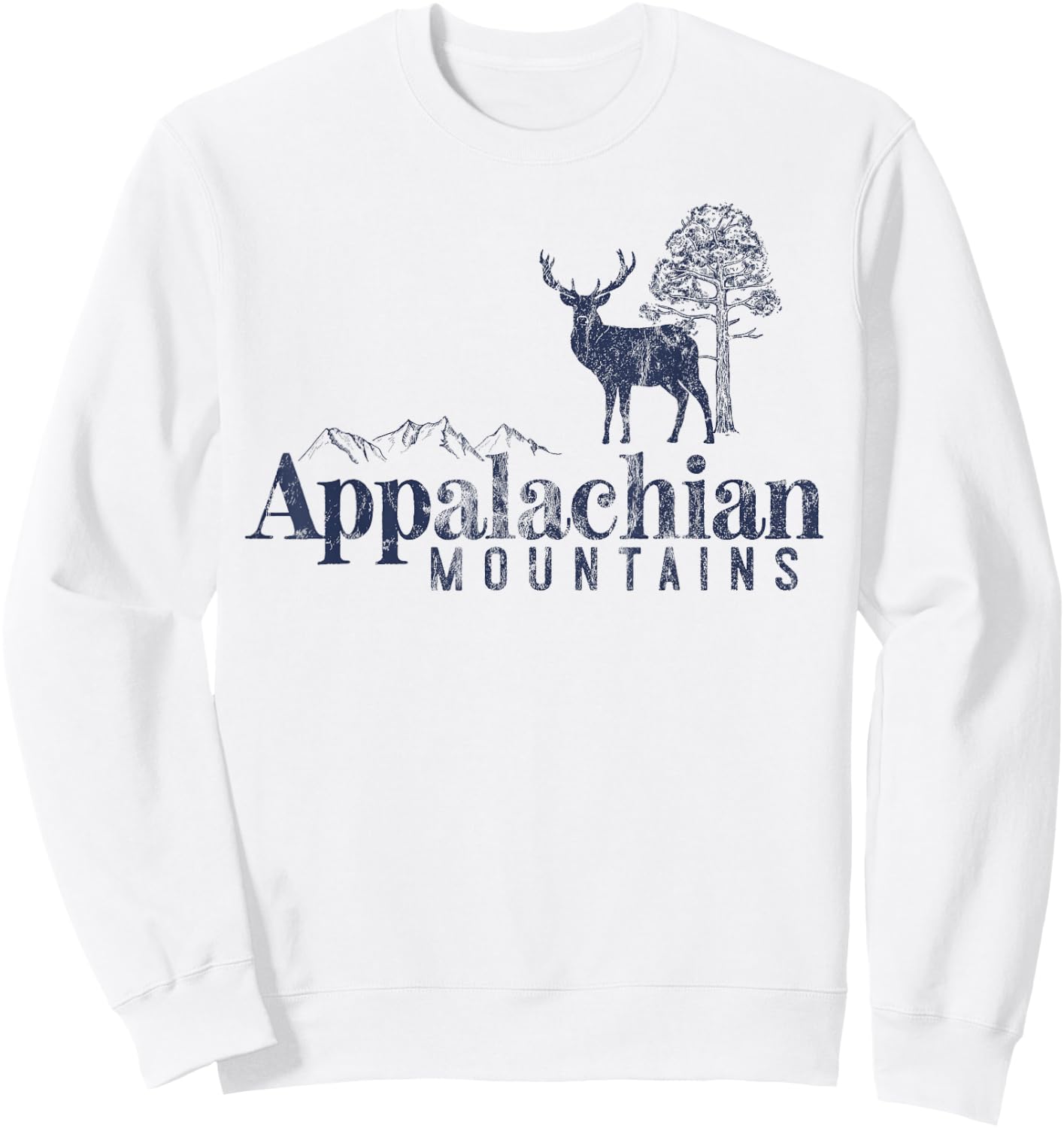 Appalachian Mountains Vintage Retro Style Men Women Outdoors Sweatshirt - Sweatshirt | White