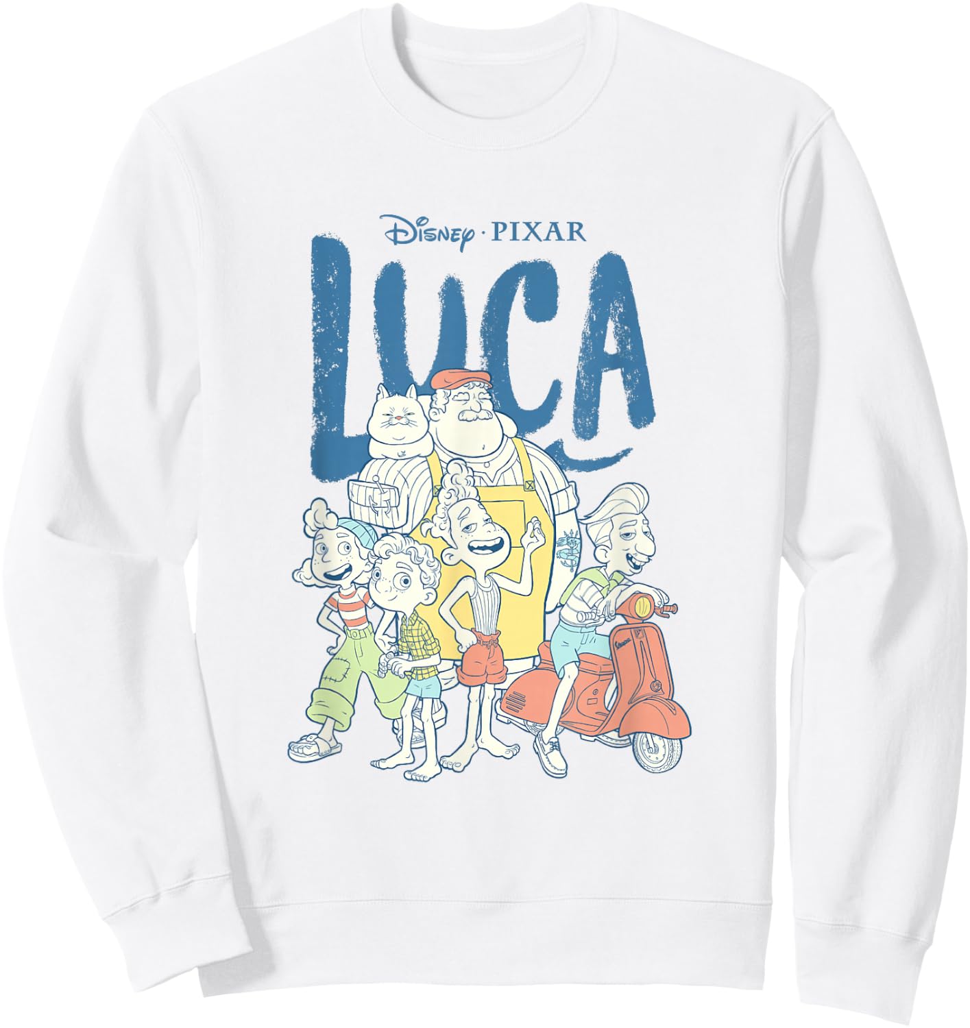 Disney Pixar Luca Group Shot Logo Sweatshirt - Sweatshirt | White