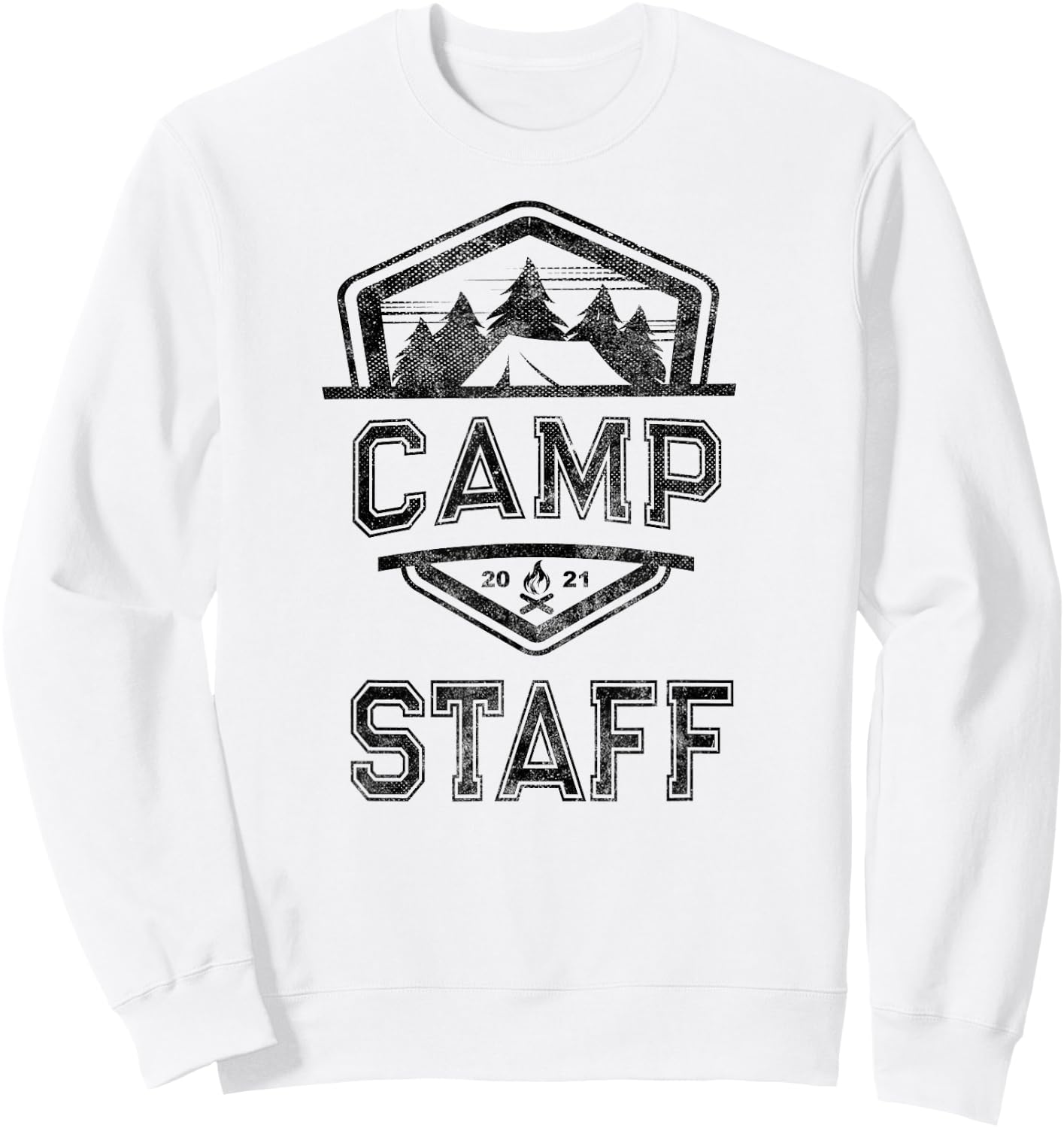 Vintage CAMP STAFF Campground Crew Counselor Nurse Host Team Sweatshirt - Sweatshirt | White