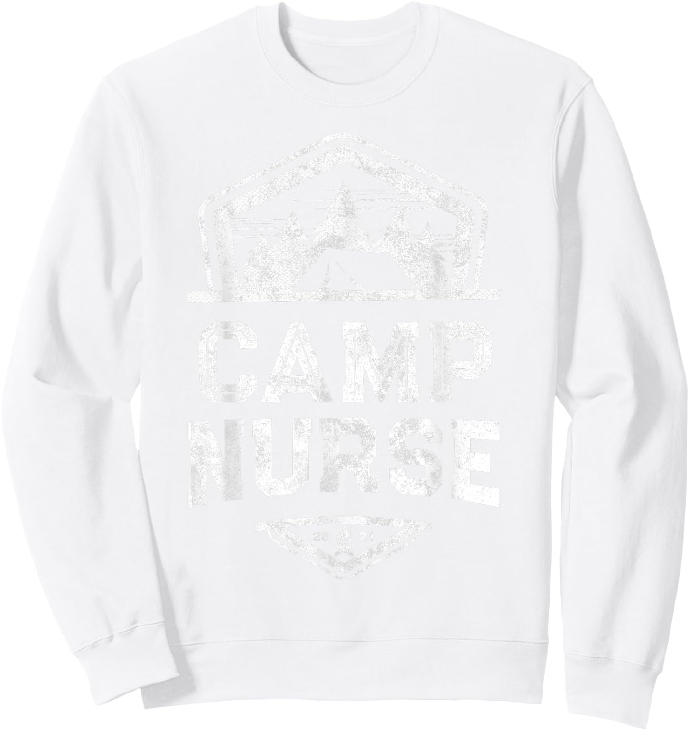 Vintage CAMP NURSE Medical Staff Campground Squad Host Crew Sweatshirt - Sweatshirt | White
