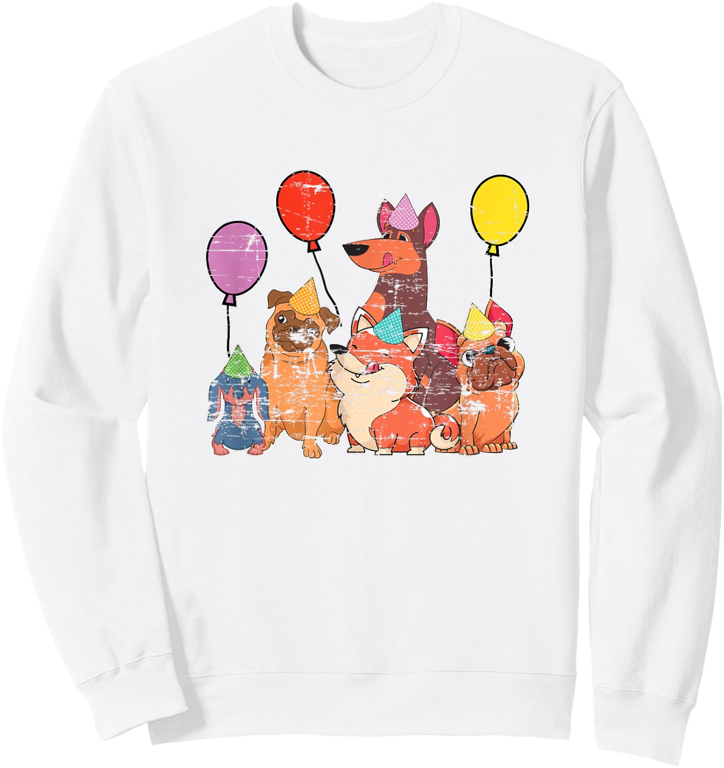 Cute Dog Owner Birthday Animal Kids Celebration Party Dog Sweatshirt - Sweatshirt | White