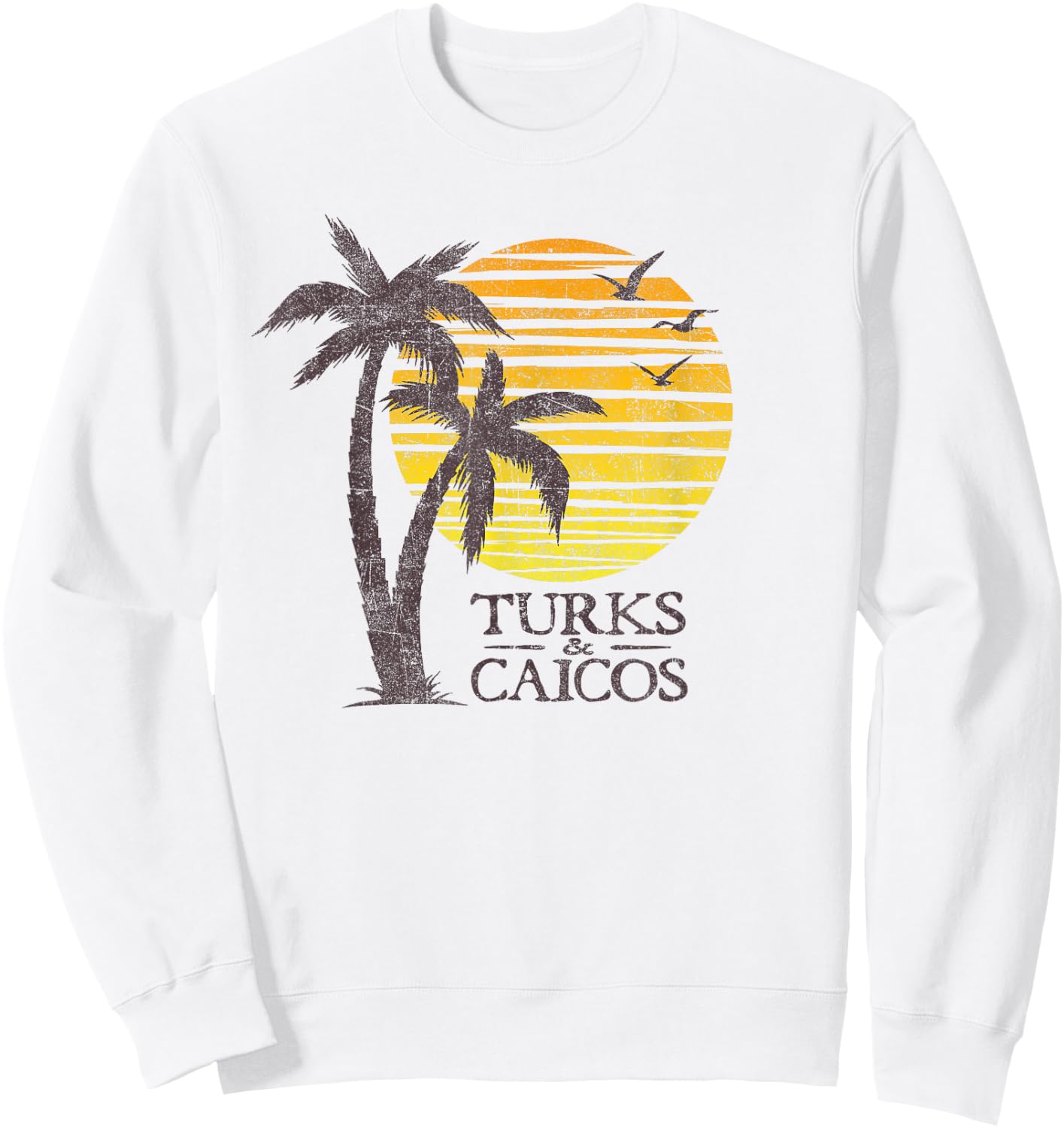 Turks and Caicos Islands Sunset Beach Vacation Souvenir Sweatshirt - Sweatshirt | White