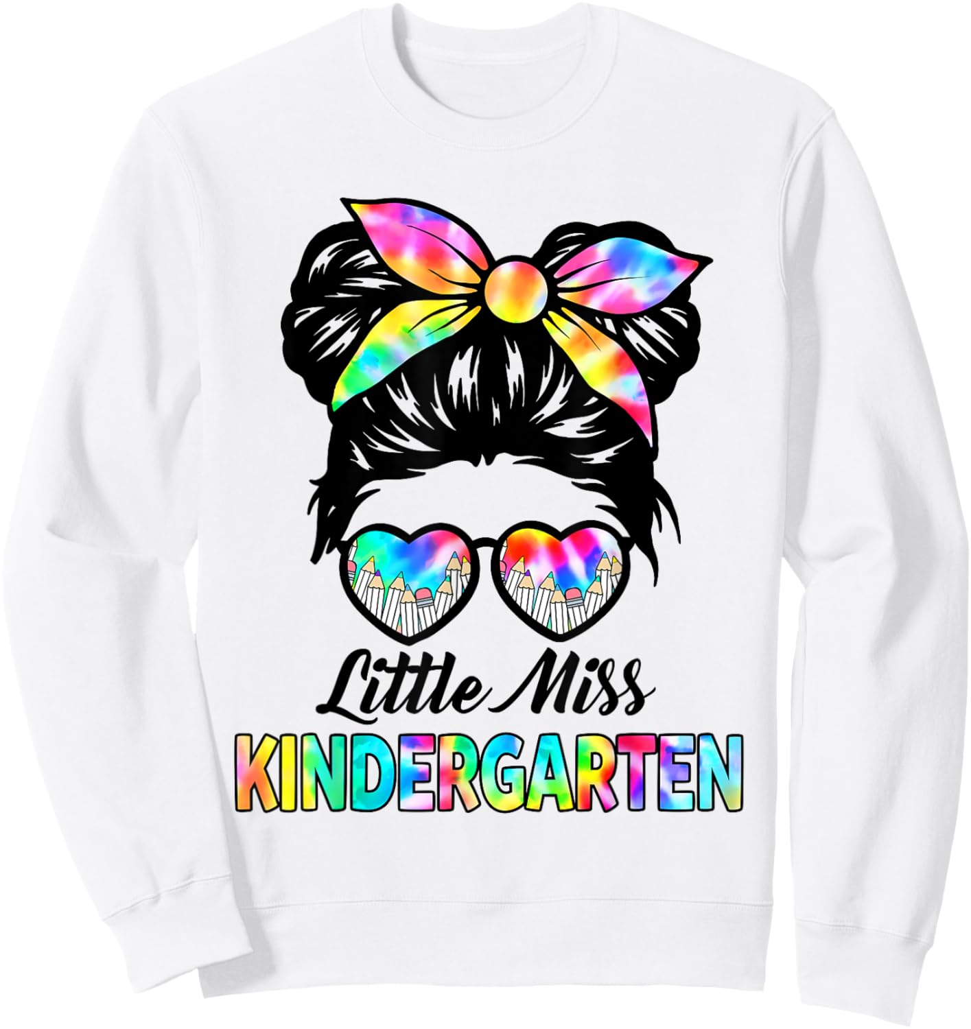Little Miss KINDERGARTEN First Day Back To School Girls Kids Sweatshirt - Sweatshirt | White