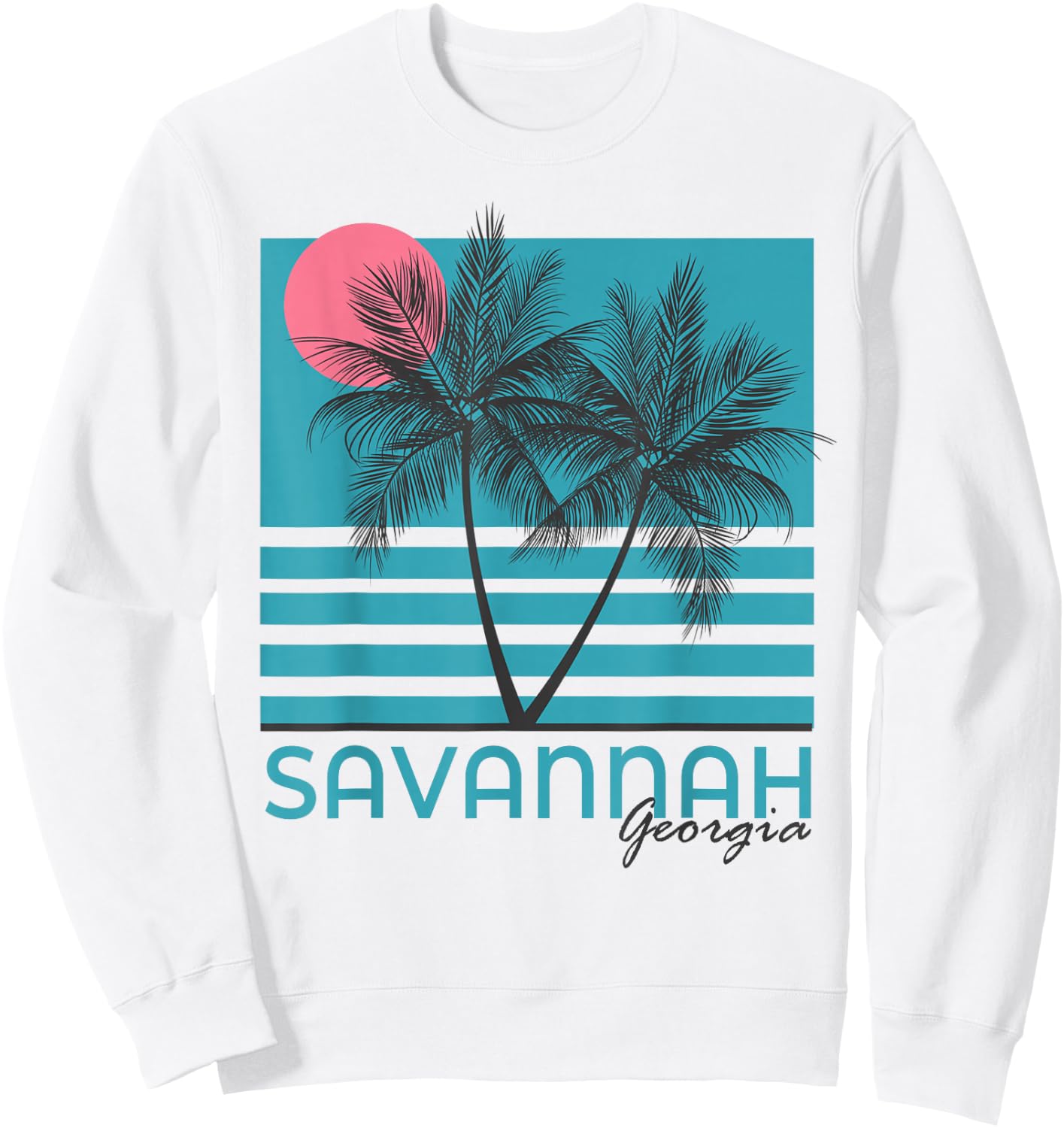 Savannah Georgia Souvenir GA Palm Trees Sweatshirt - Sweatshirt | White