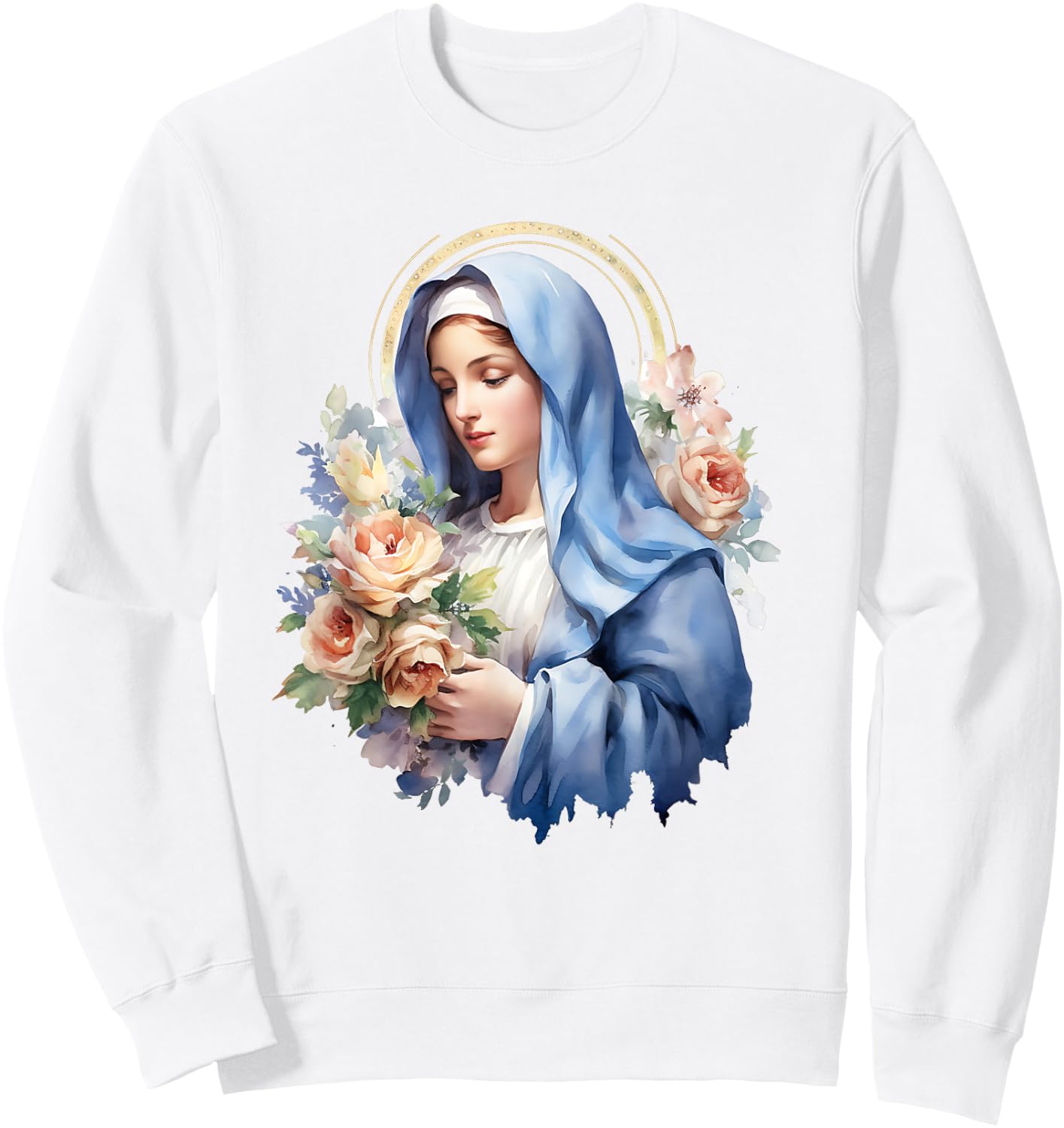 Virgen Mary La Virgen De Guadalupe Rosa Woman Sweatshirt - Sweatshirt | White