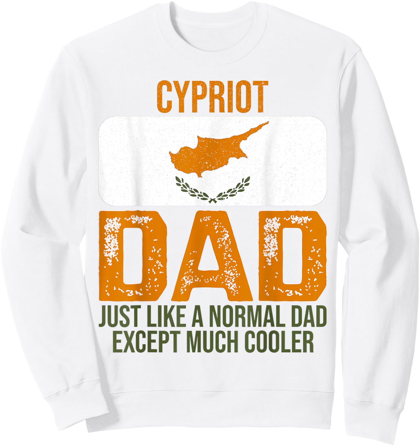 Vintage Cypriot Dad Cyprus Flag Design For Father's Day Sweatshirt - Sweatshirt | White