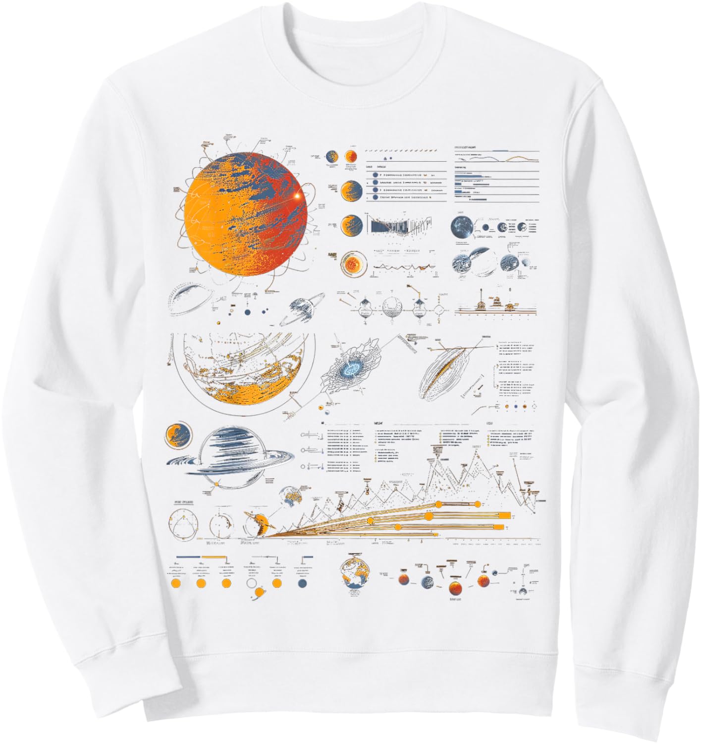 Solar System Infographic Sweatshirt - Sweatshirt | White
